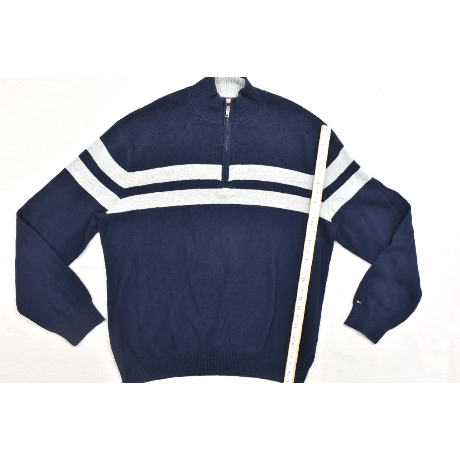Tommy Hilfiger Tommy Hilfiger Men's XXL Navy 1/4 Zip Pullover Sweatshirt Sweater Knit Mock Neck Logo Long Sleeve Cotton Pullover Winter Fall Spring Casual Size US XXL / EU 58 / 5 - 3 Thumbnail