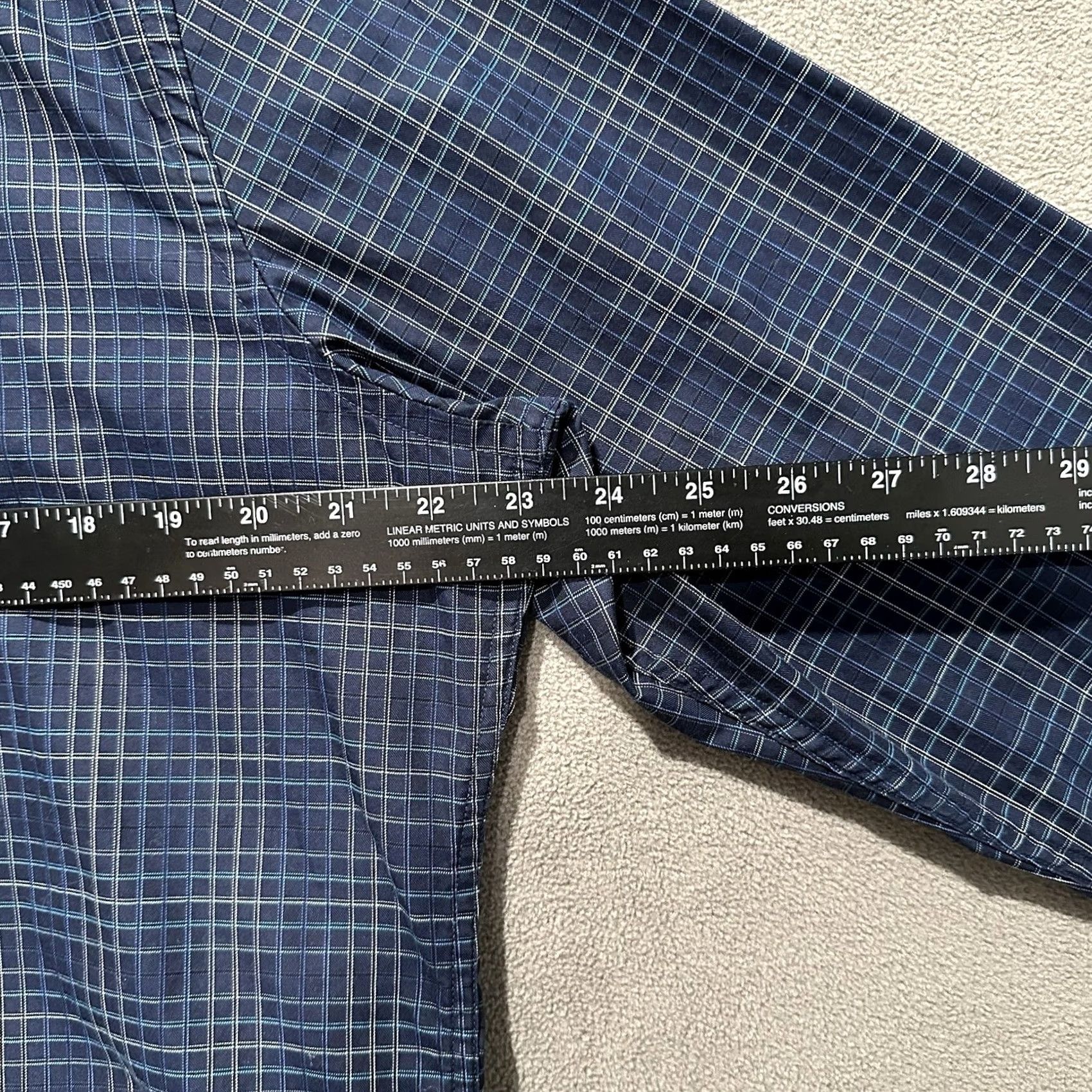 Robert Graham Robert Graham Shirt Mens Medium Blue Plaid Flip Cuff Classic Fit Contrast Trim Size US M / EU 48-50 / 2 - 7 Thumbnail