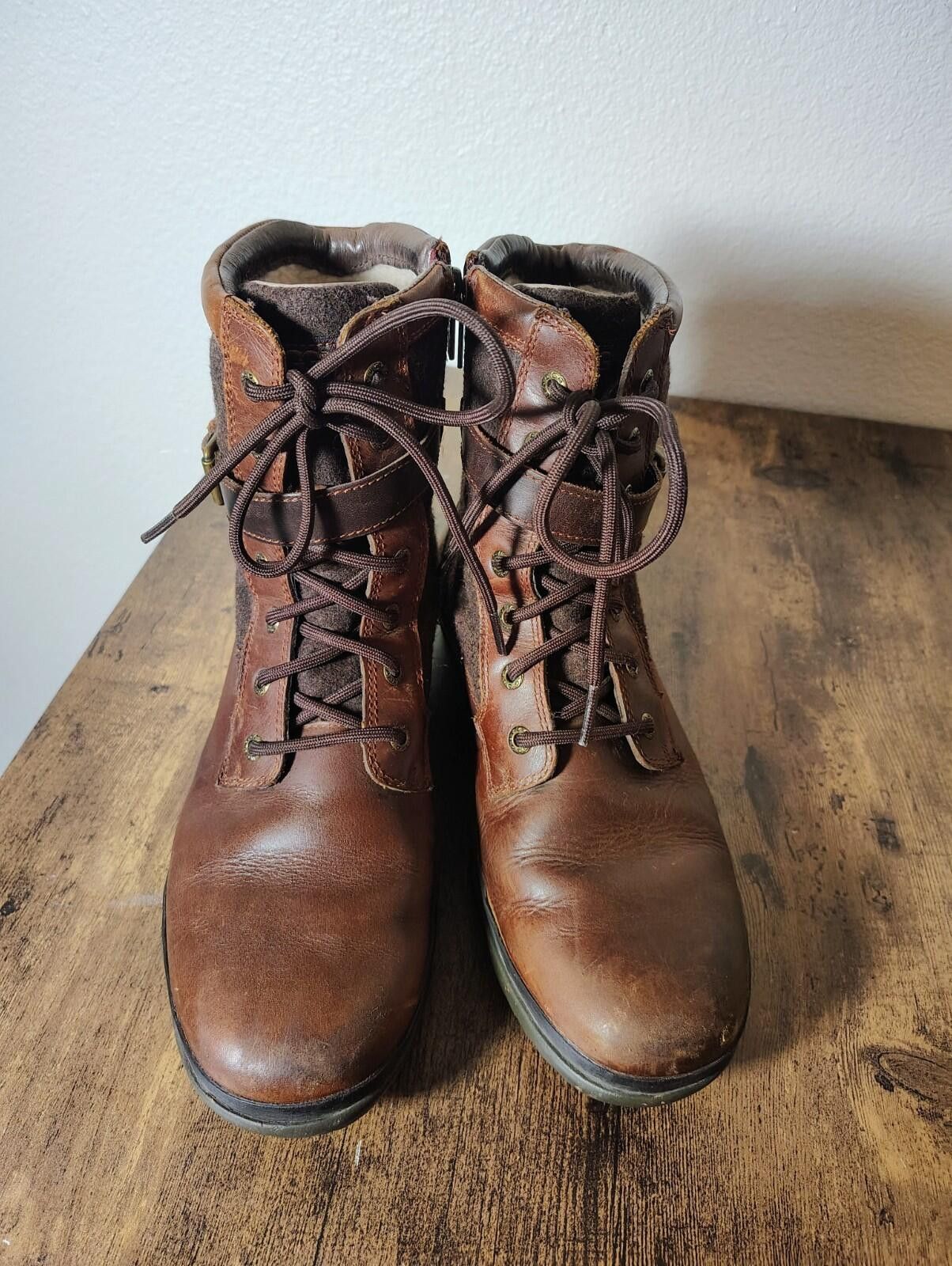 Ugg UGG Kesey Size US 9.5 Women’s Brown Leather Shearling Boots Size US 9.5 / IT 39.5 - 2 Thumbnail
