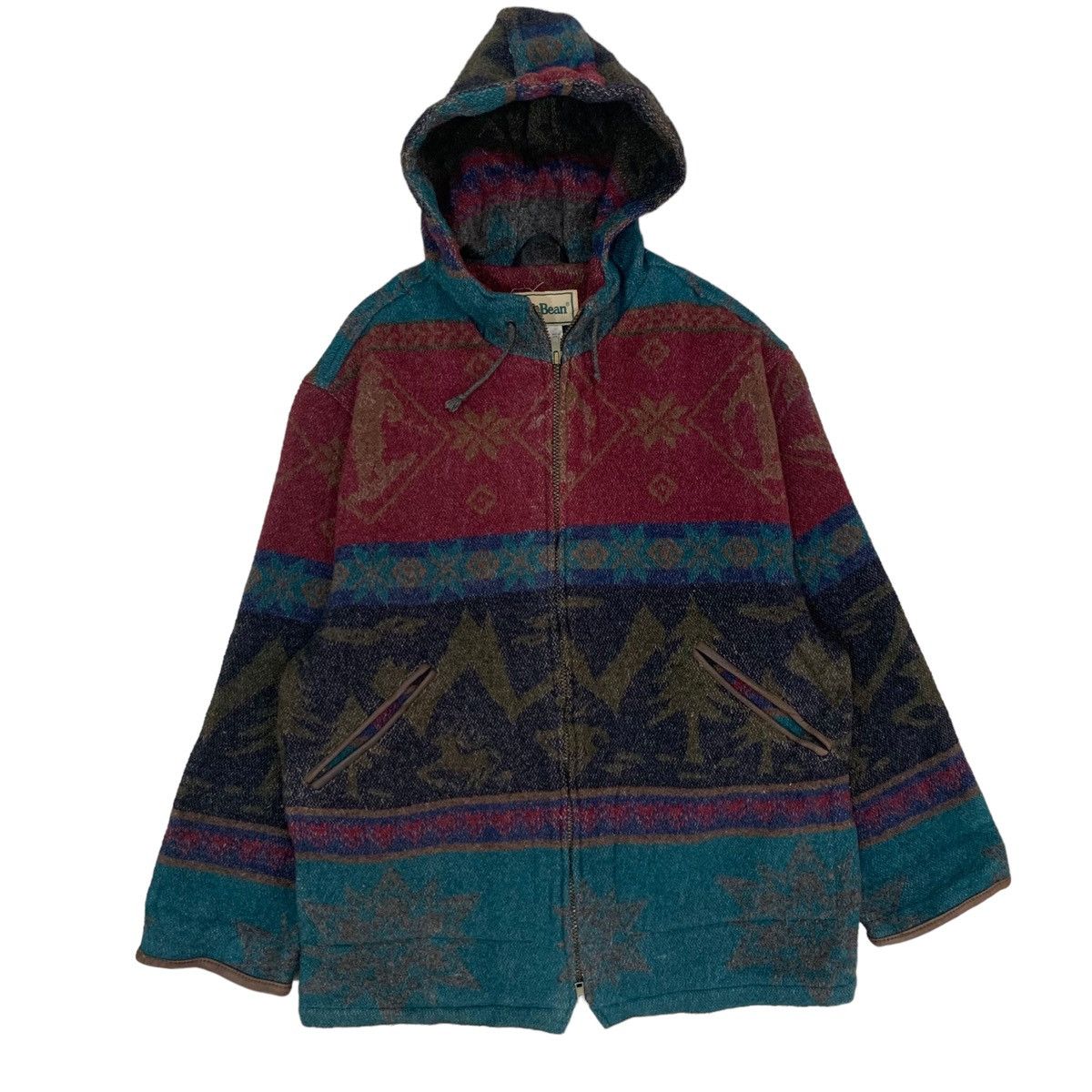 image of L L Bean x Navajo Vintage Ll Bean Aztec Wool Zipper Jacket in Navajo, Women's (Size Small)