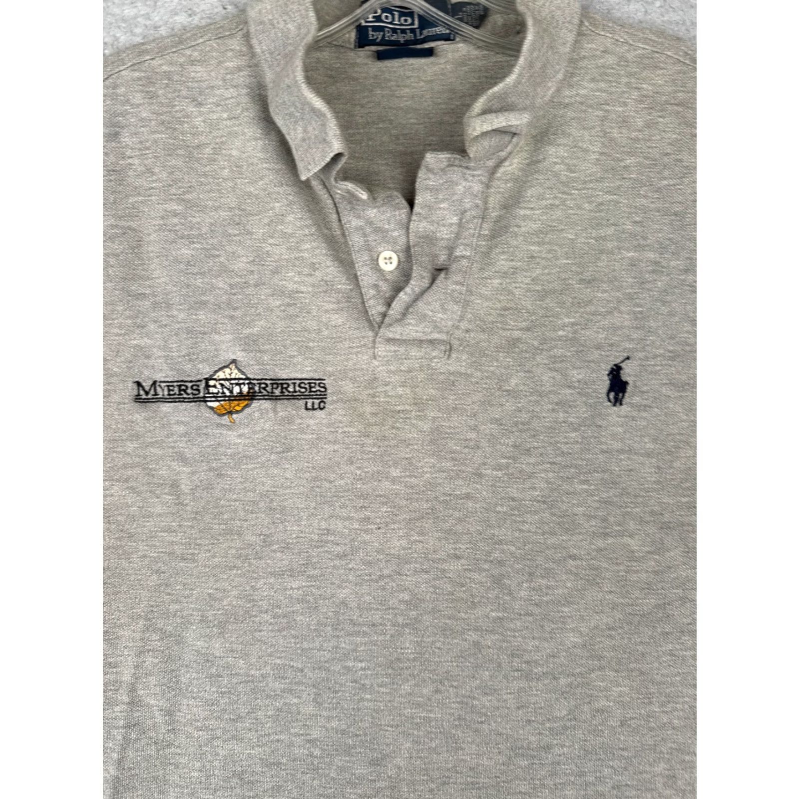 Ralph Lauren VINTAGE Ralph Lauren Polo Shirt Men L Gray Cotton Long Sleeve Regular Fit with Logo Embroidered - Sports, Classic, Designer, American Mens Size US L / EU 52-54 / 3 - 6 Thumbnail