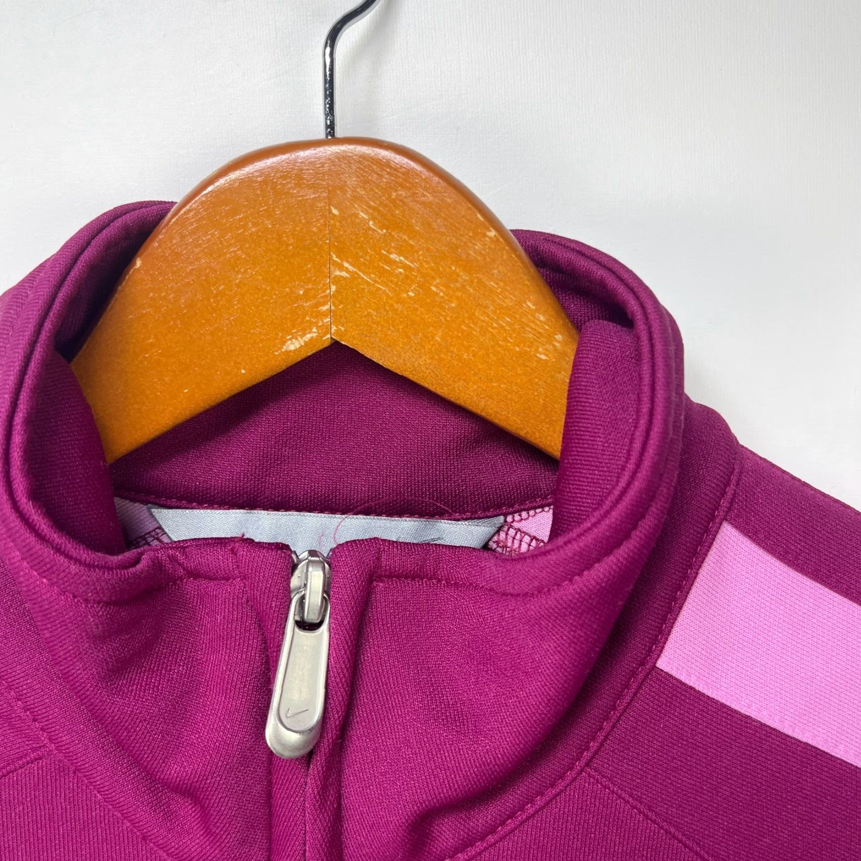 Nike VINTAGE Nike Track Jacket Womens M Pink Striped 1990s Rugby Casual Spring Fall Size M / US 6-8 / IT 42-44 - 4 Thumbnail