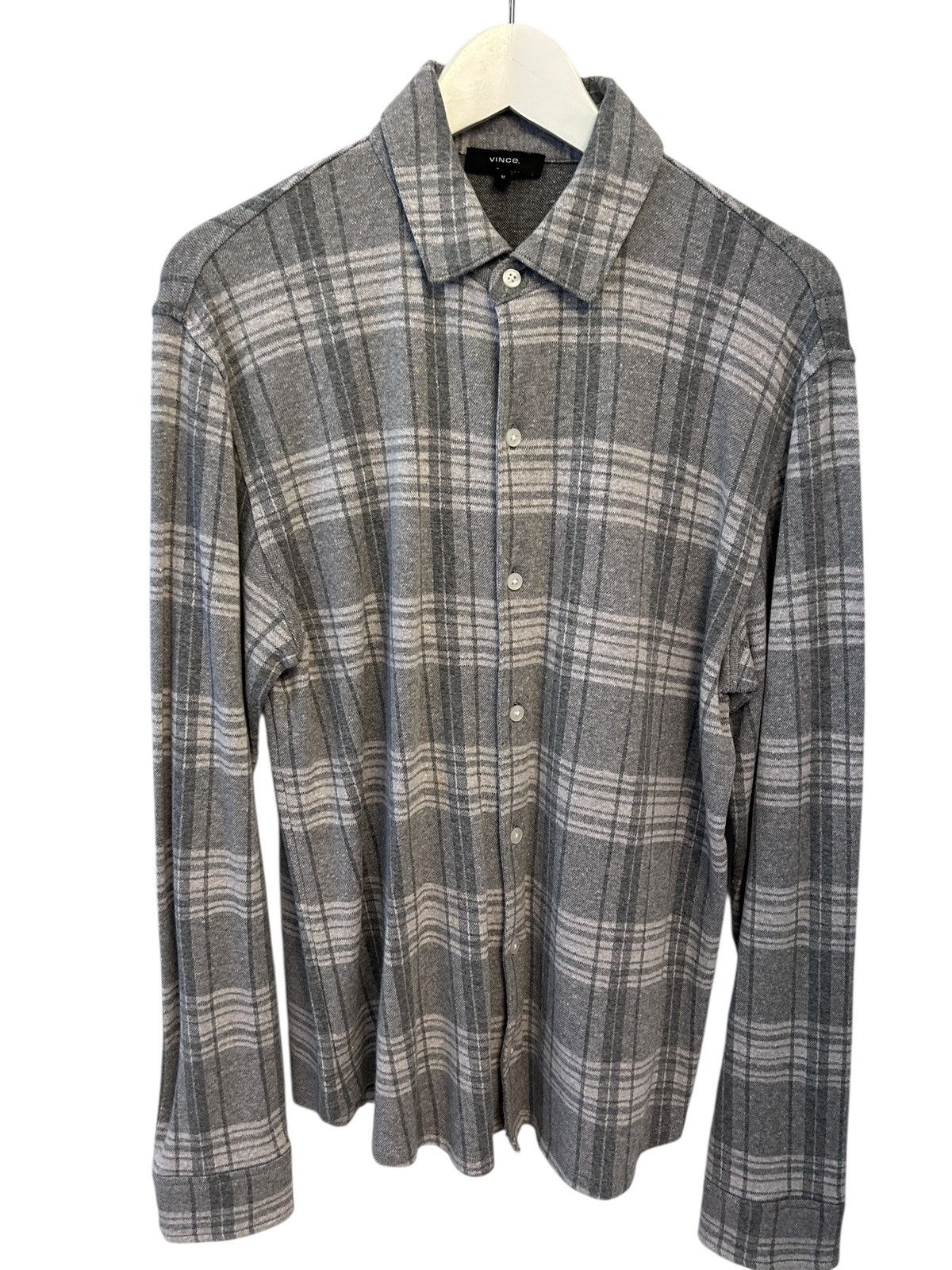 Vince Vince Men's Plaid Slub Cotton Linen Button-Up Shirt M Size US M / EU 48-50 / 2 - 3 Thumbnail