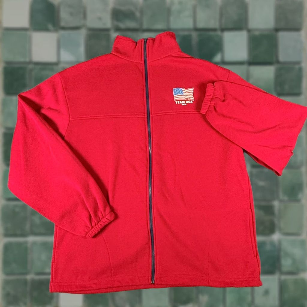 Etro VINTAGE Team USA Olympic Games Red Fleece Full Zip Jacket XL Mens Size US XL / EU 56 / 4 - 1 Thumbnail