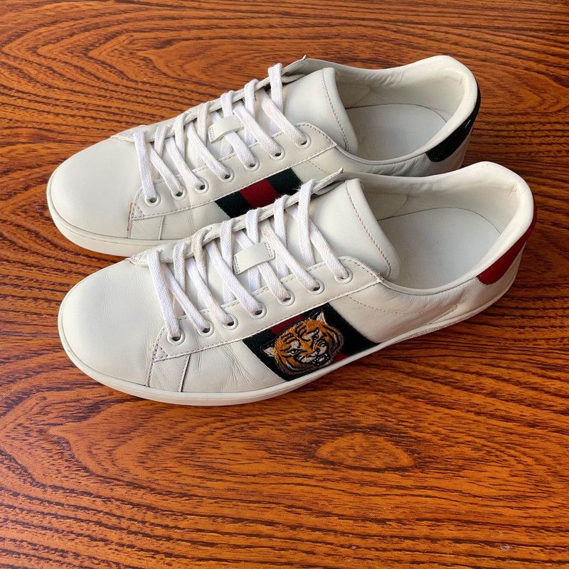 Gucci Gucci Ace Tiger Embroidered Low-Top Sneakers Size US 8 / EU 41 - 1 Thumbnail