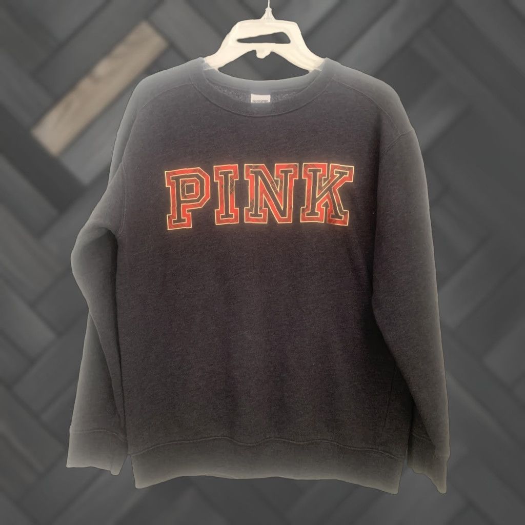 Victoria's Secret Victoria's Secret Pink Women's XS Long Sleeve Pullover Sweater Crew Neck Grey Knit Cotton Blend Size XS / US 0-2 / IT 36-38 - 1 Thumbnail
