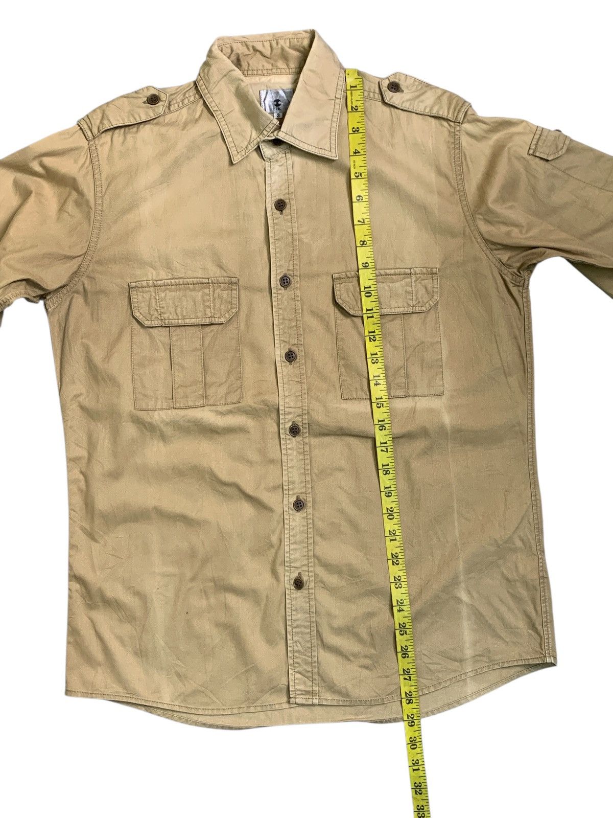 Takeo Kikuchi Rare Takeo Kikuchi Khaki Button Down Roll Up Sleeve Shirts Size US L / EU 52-54 / 3 - 8 Thumbnail