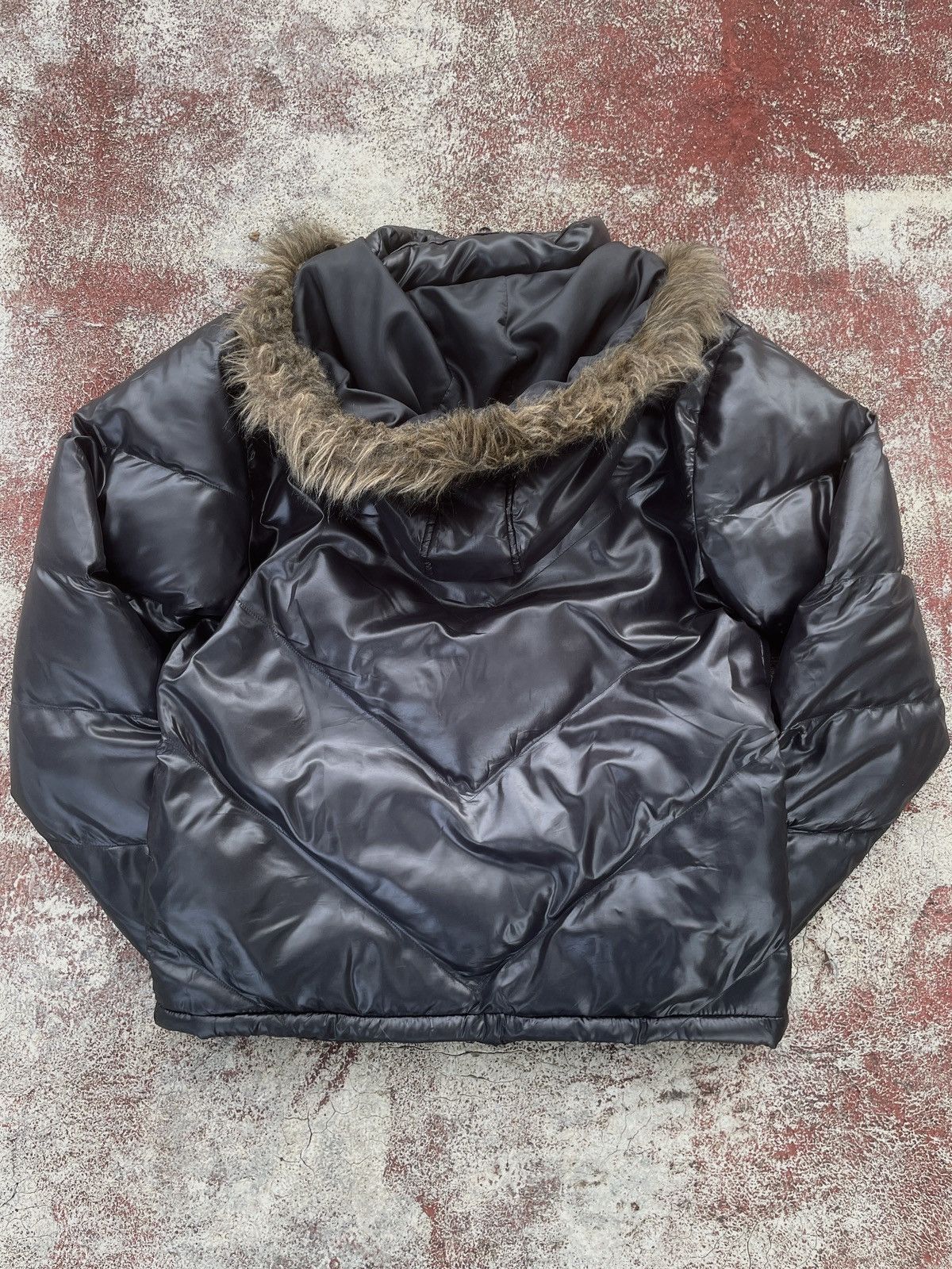 Japanese Brand 2000s Japanese arcive Fur Puffer Jacket Nylaus Black Gothic Size US L / EU 52-54 / 3 - 3 Thumbnail