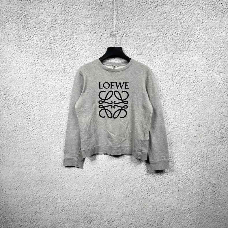 Loewe LOEWE Grey terry inverted chest embroidered Logo pullover Size S / US 4 / IT 40 - 1 Thumbnail