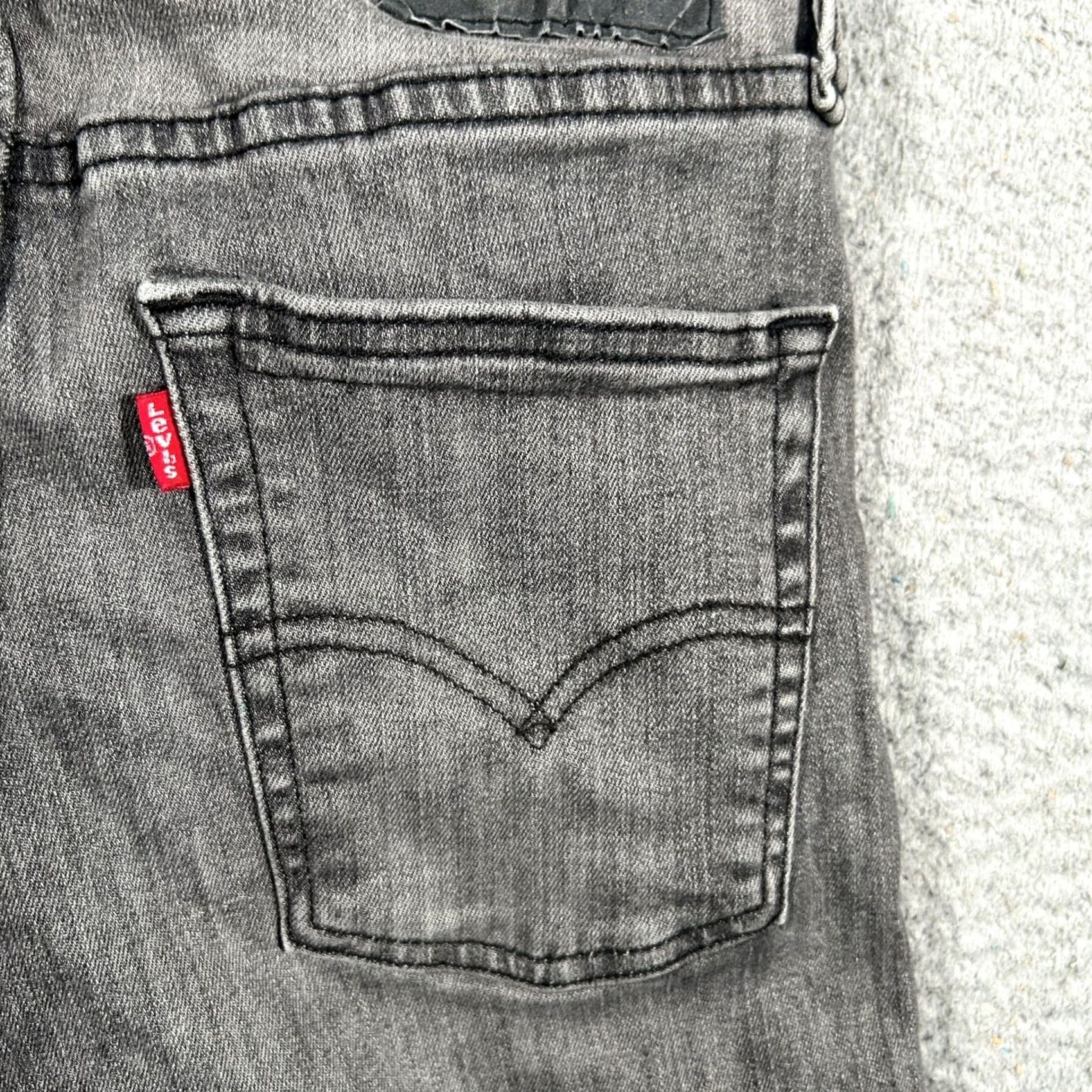 Levi's Levi's 510 Skinny Jeans Mens 26x29 Gray Stone Wash Denim Distressed Pockets Zip Button Casual Skater Size US 26 / EU 42 - 6 Thumbnail