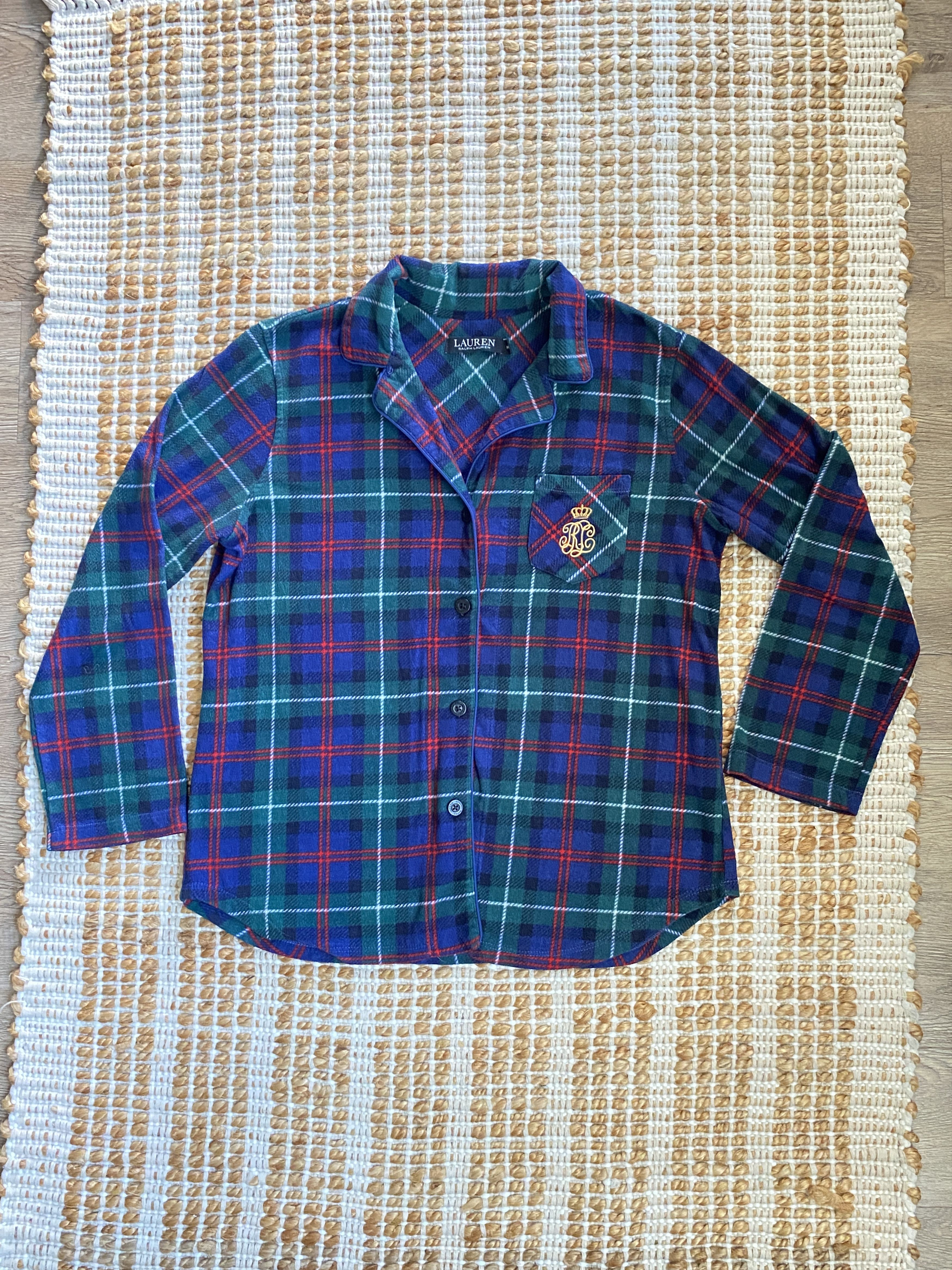 Ralph Lauren Lauren Ralph Lauren Women's Microfleece Plaid Pajama Top Size M / US 6-8 / IT 42-44 - 1 Thumbnail