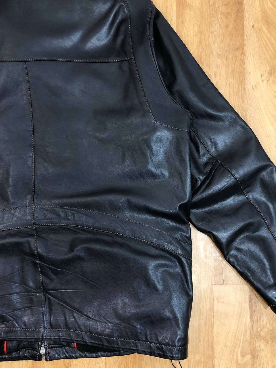 Genuine Leather 90s genuine leather gray boxy bomber jacket avant garde Size US L / EU 52-54 / 3 - 3 Thumbnail