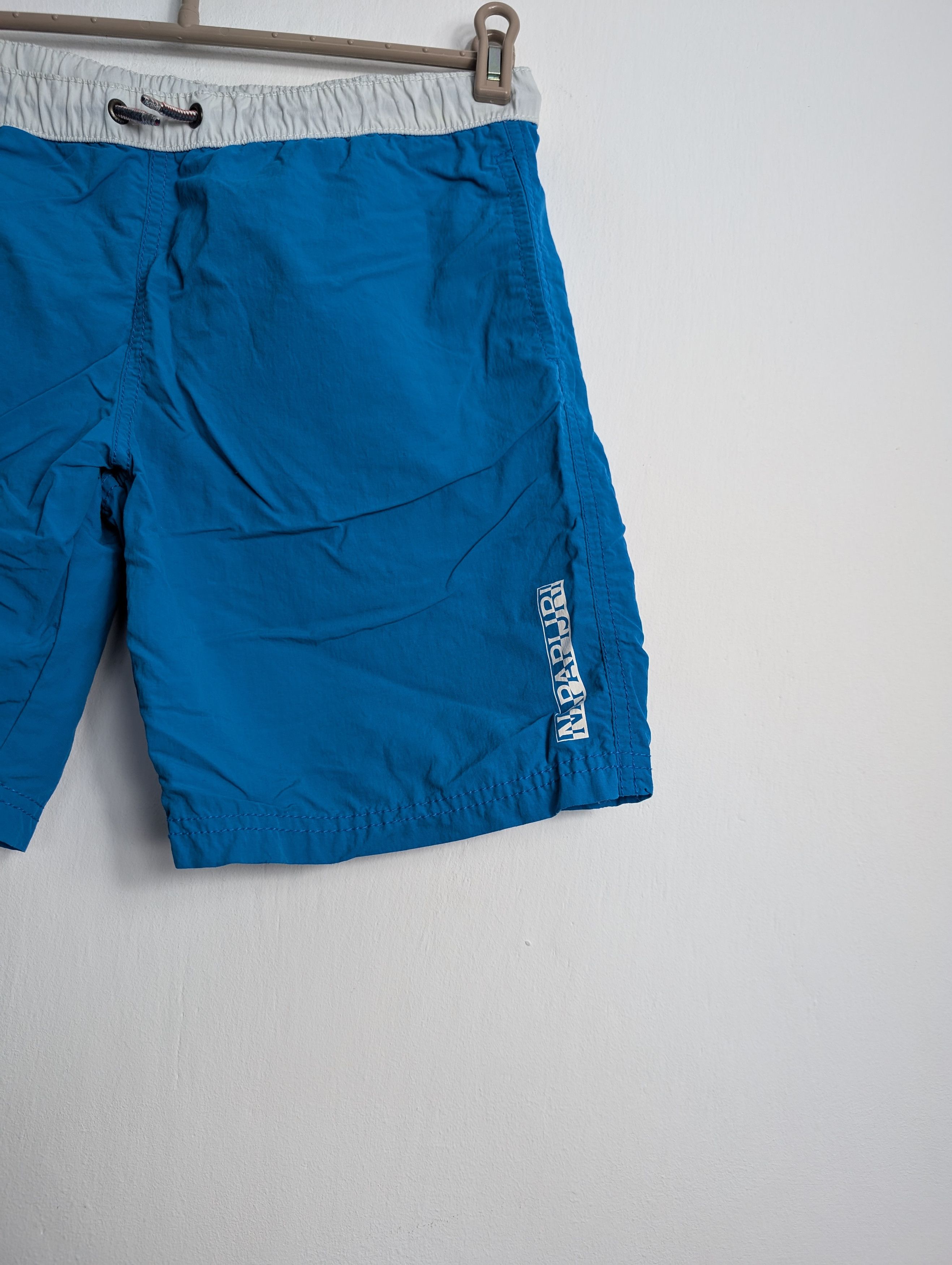 Napapijri Napapijri Swim Shorts Blue Logo Swimwear Y2K Surf Style Size US 32 / EU 48 - 2 Thumbnail