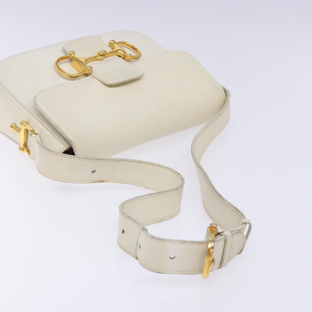 Celine CELINE Shoulder Bag Leather Gold White Size ONE SIZE - 7 Thumbnail