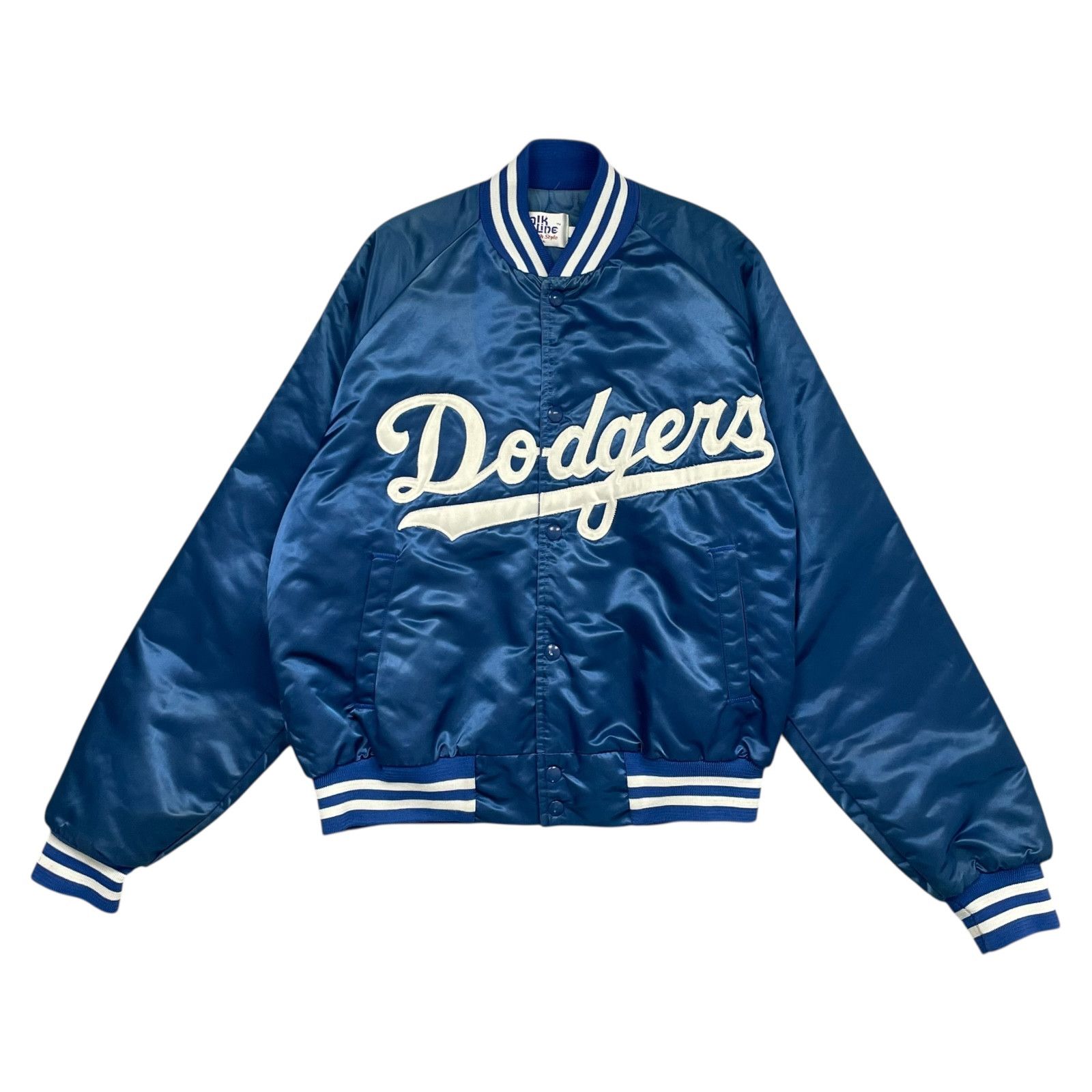 MLB VTG 90s LOS ANGELES DODGERS CHALK LINE SATIN BOMBER JACKET Size US L / EU 52-54 / 3 - 1 Thumbnail