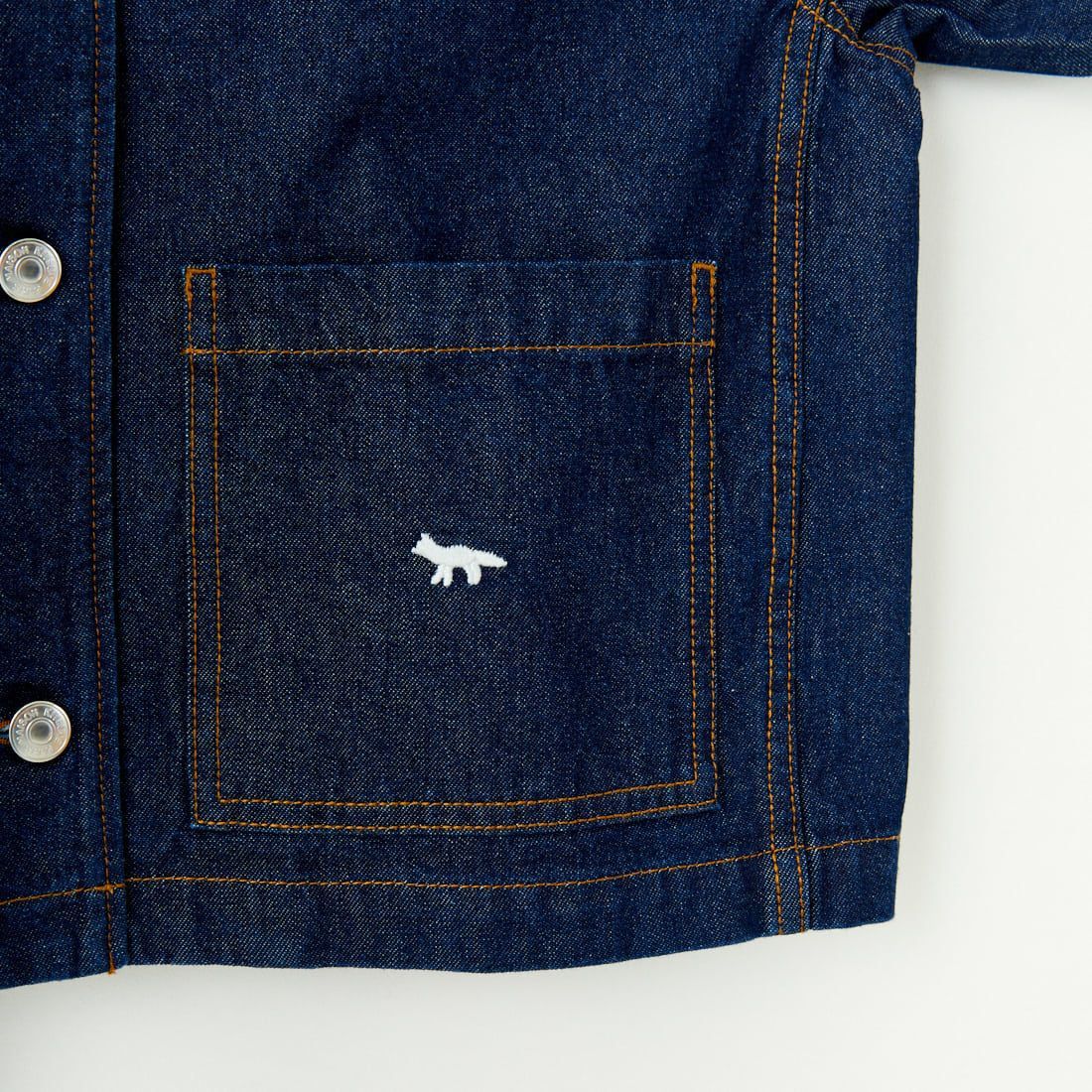 Maison Kitsune o1s22i1n1124 Cropped Denim Jacket in Blue Size S / US 4 / IT 40 - 3 Thumbnail
