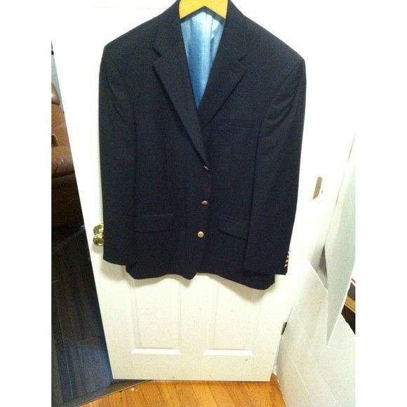 Nautica NAUTICA MEN'S NEW NAVY 100%WOOL JACKET BLAZER SIZE: 43L Size 42L - 3 Thumbnail