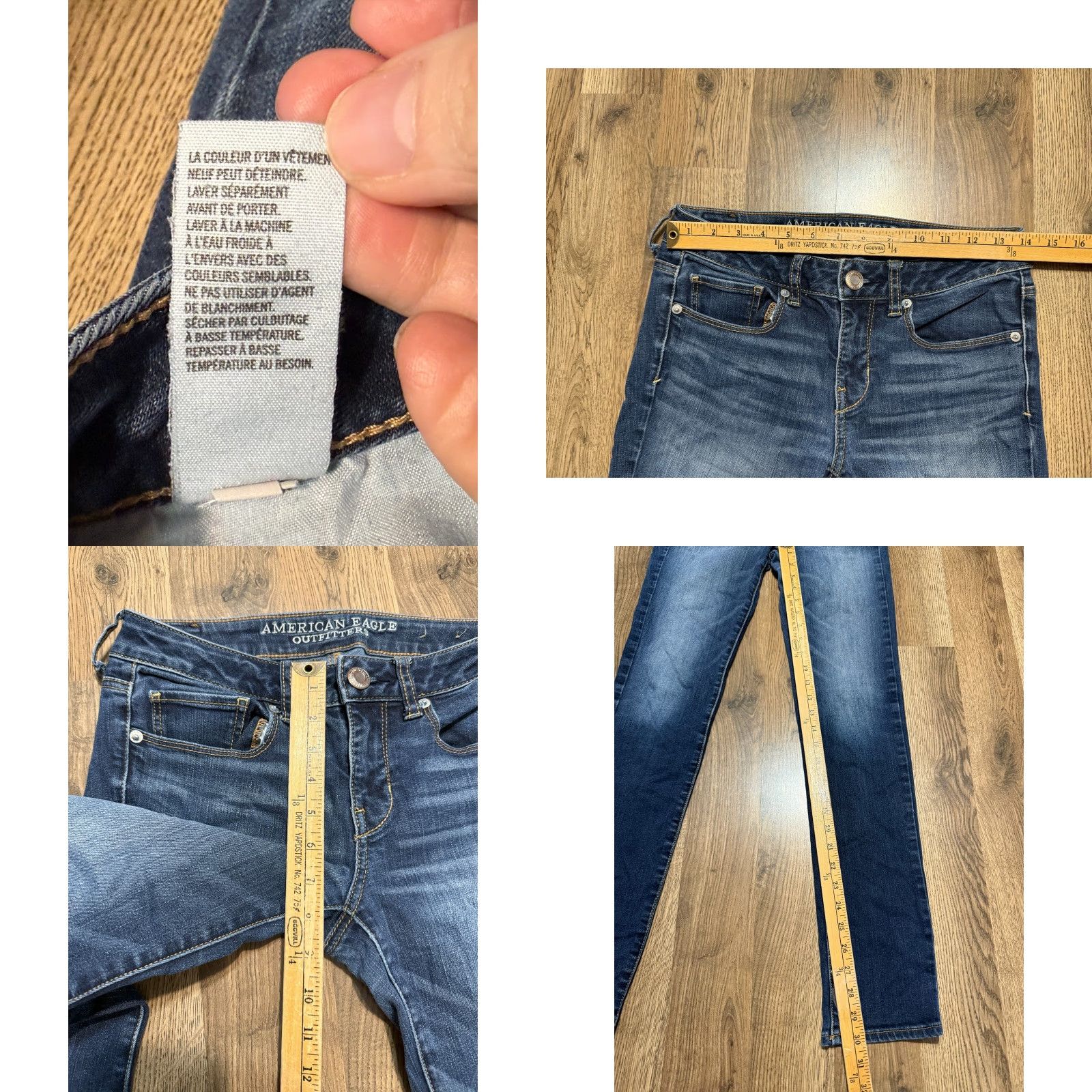 American Eagle Outfitters VINTAGE? American Eagle Outfitters Jeans Womens 4 Blue Denim Mid Rise Skinny 5-Pocket 90s Theme Womens Jeans Size 27" / US 4 / IT 40 - 8 Thumbnail