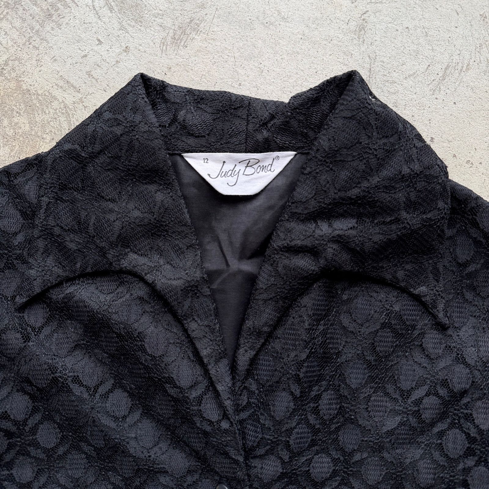 Other Vintage Black Lace Sheer Button Up Butterfly Collar Blouse Size M / US 6-8 / IT 42-44 - 4 Thumbnail