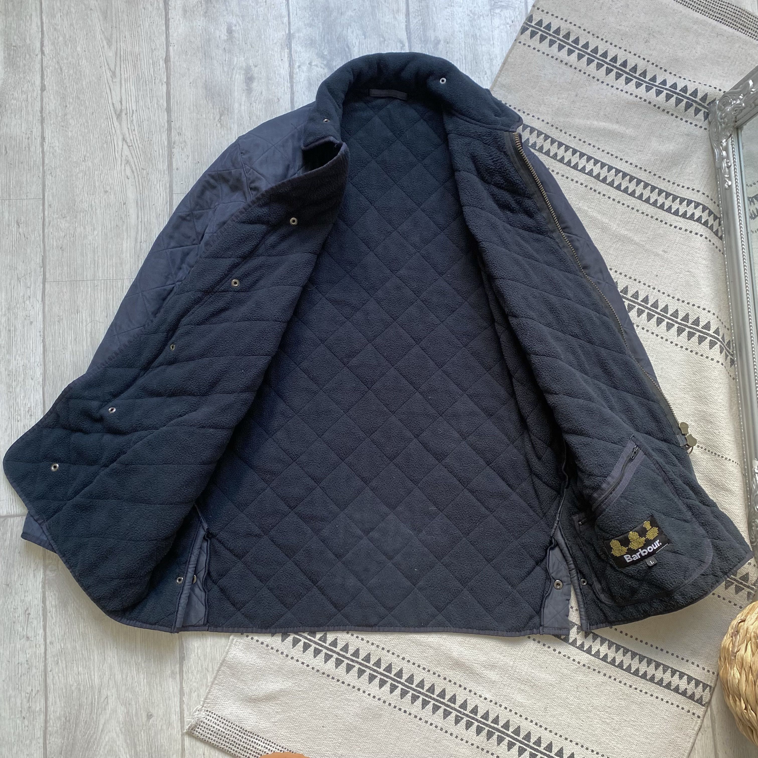 Barbour Vintage Barbour Quilted jacket Fleece lining Y2K Dark Navy Size US L / EU 52-54 / 3 - 10 Thumbnail