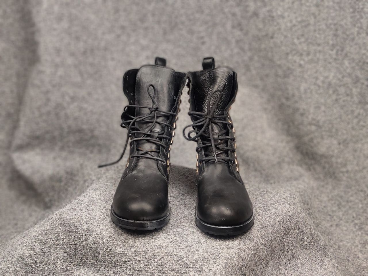 Frye Frye Design Rogan Studded Lace Tall Leather Ankle Boots Size US 11 / IT 41 - 4 Thumbnail