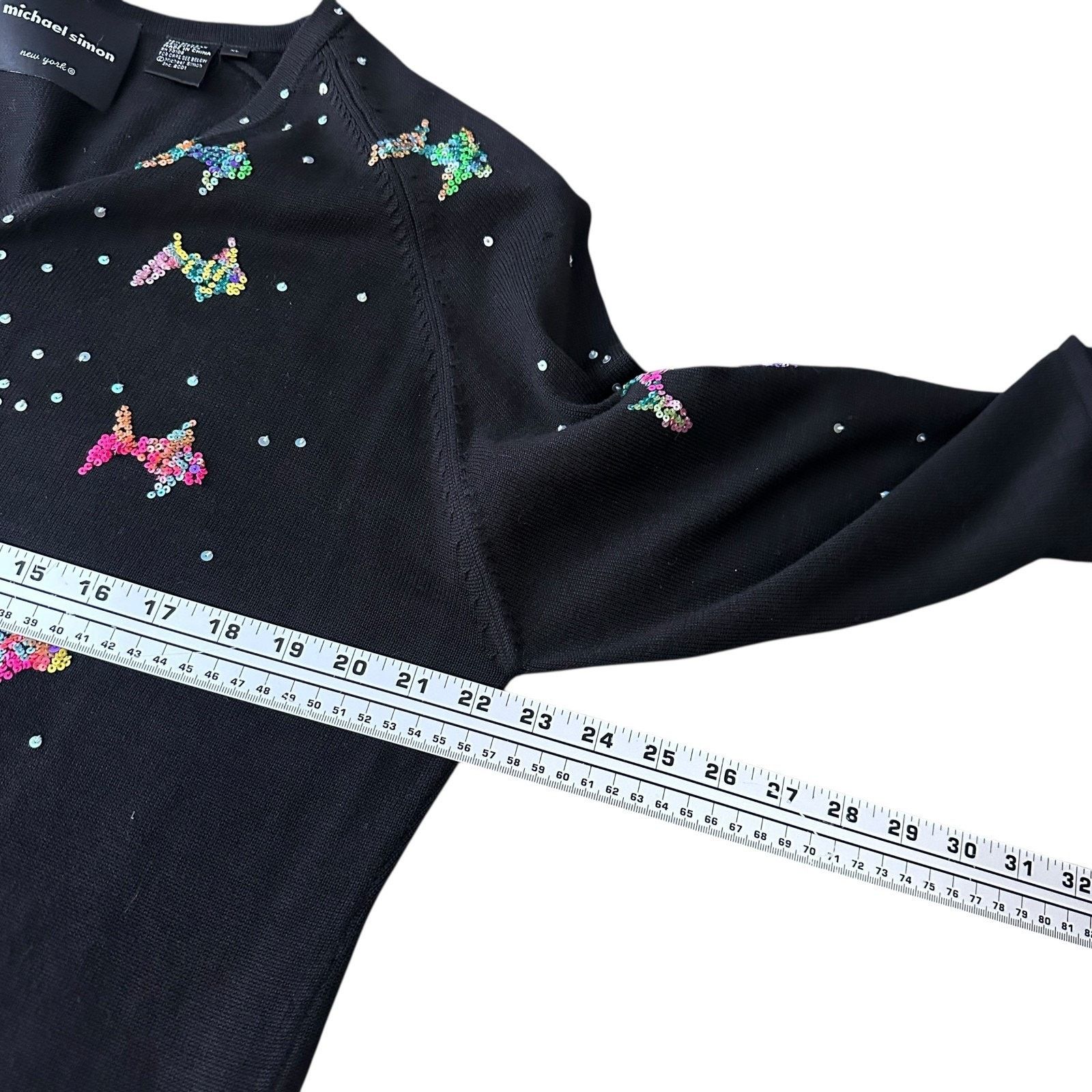 Other VTG Michael Simon Fish Cardigan Sweater Women XL Silk Black Size XL / US 12-14 / IT 48-50 - 9 Thumbnail