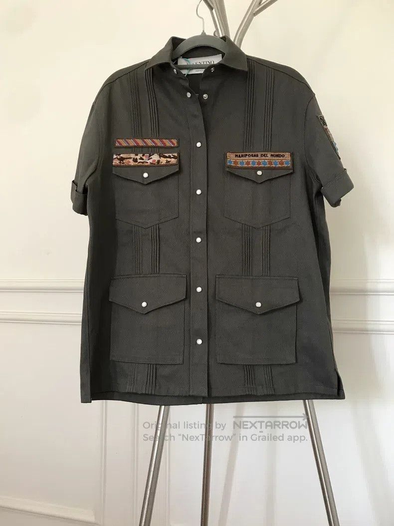 Valentino Valentino Heavy Butterfly Embroidered Denim Short Sleeve Size US M / EU 48-50 / 2 - 2 Thumbnail