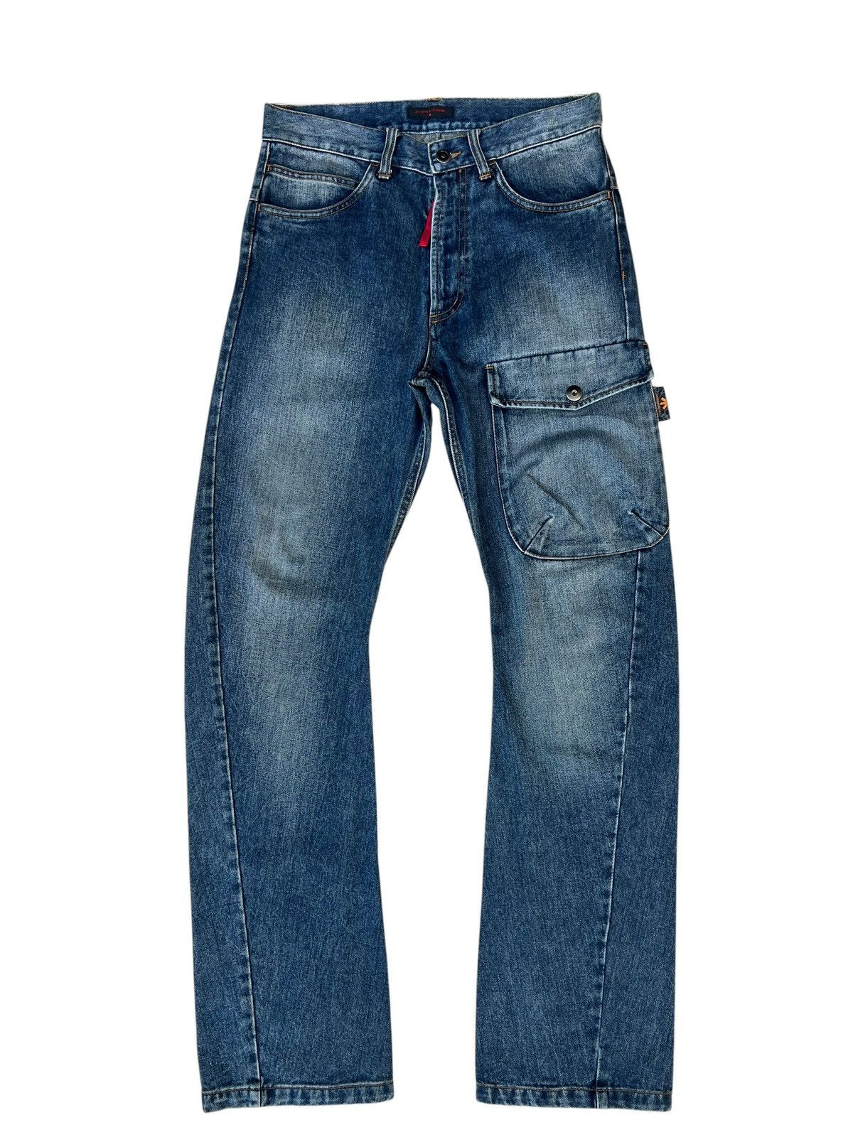 291295=Homme 291295 HOMME Cargo Denim Flare Jeans Size US 30 / EU 46 - 1 Thumbnail