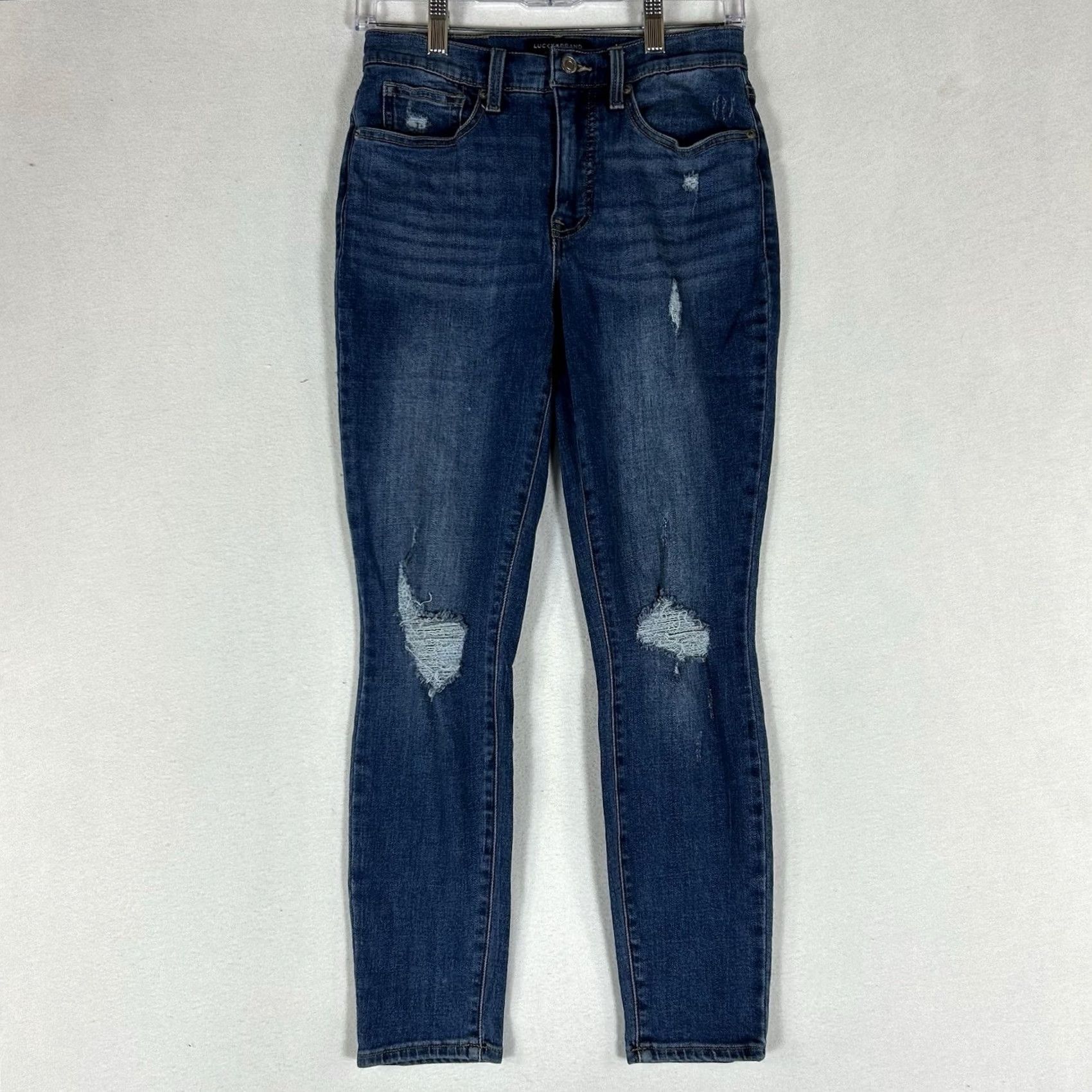 Lucky Brand Lucky Brand Bridgette Skinny Jeans Womens 4 Blue Denim Ankle High Rise 27in 5-Pocket Cotton Elastane Slim Crop Vintage No Size 27" / US 4 / IT 40 - 2 Thumbnail