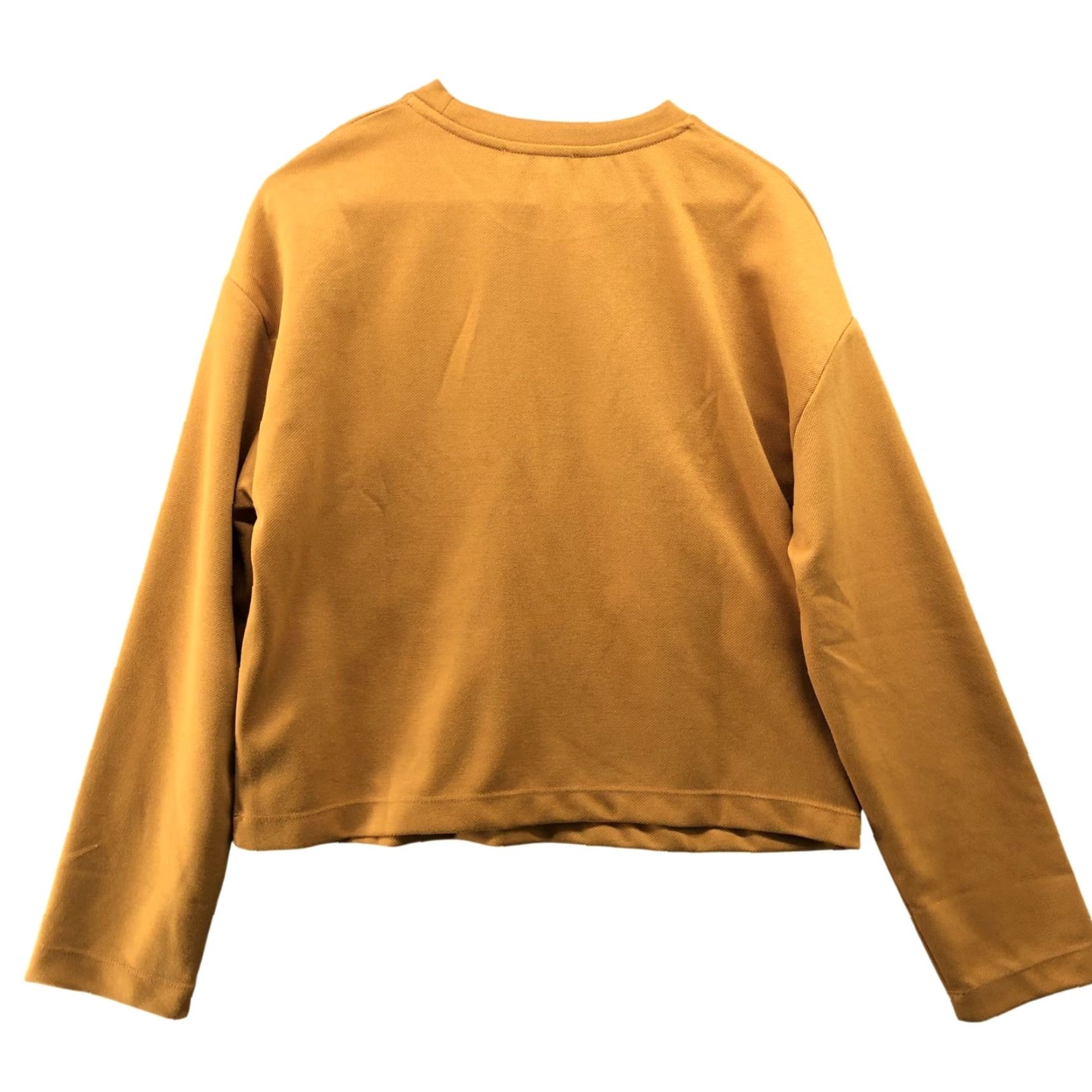 Zara Zara Womens M Long Sleeve Top Mustard Yellow Flap Pocket Boxy Crewneck Thick Knit Polyester Basic Casual Shirt Mens? Size M / US 6-8 / IT 42-44 - 2 Thumbnail