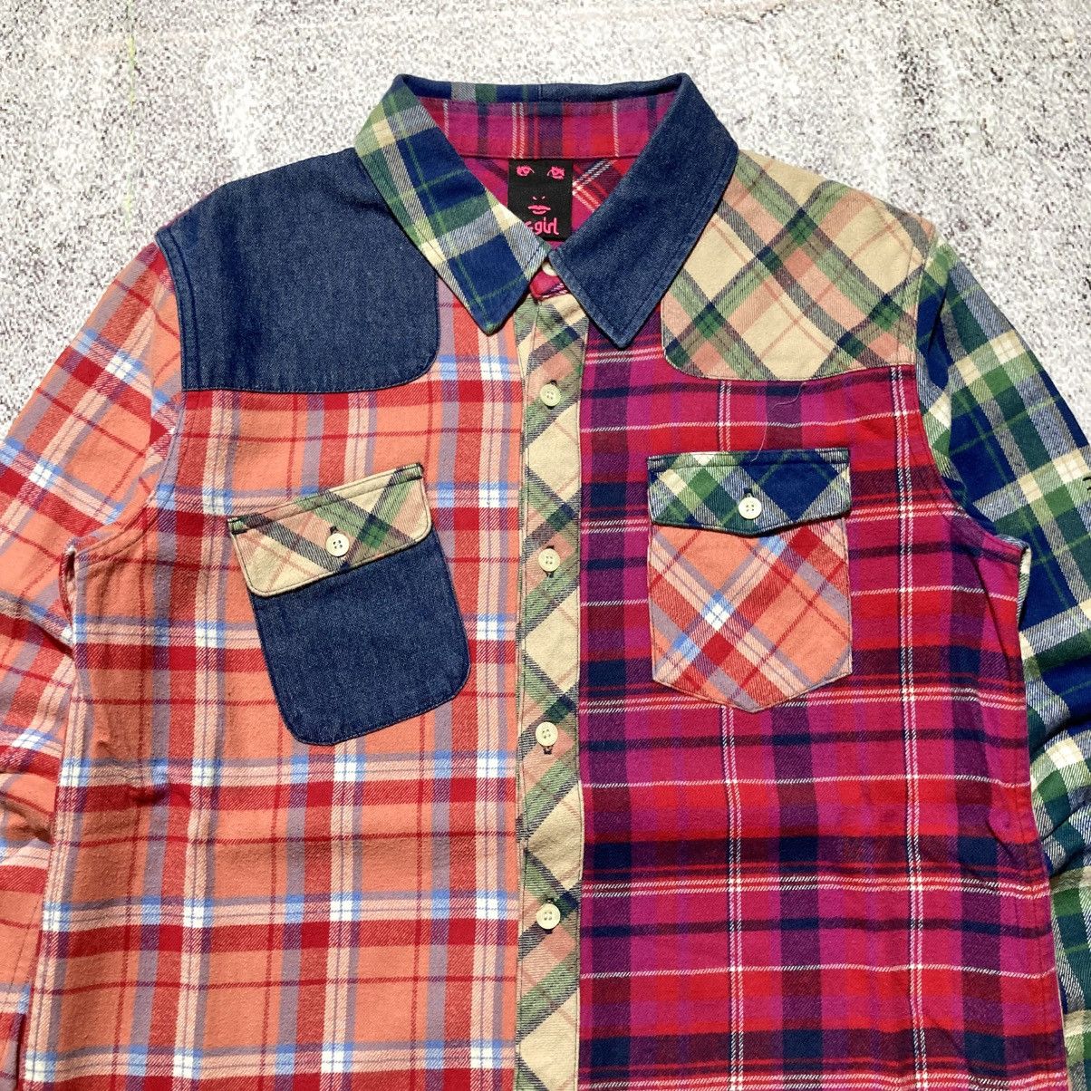 Japanese Brand 2000s X-girl Patchwork Double Pocket Button Up Shirt Lgb Size US M / EU 48-50 / 2 - 2 Thumbnail