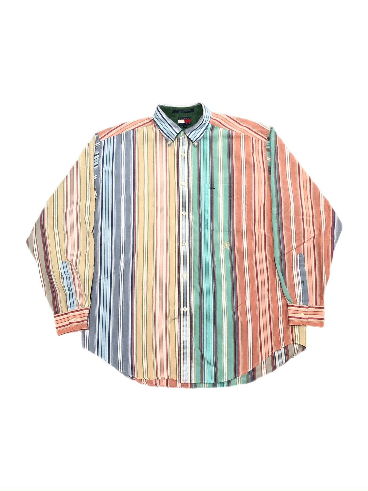 Tommy Hilfiger × Vintage 90s Tommy Hilfiger Striped Button Down Size US L / EU 52-54 / 3 - 1 Thumbnail