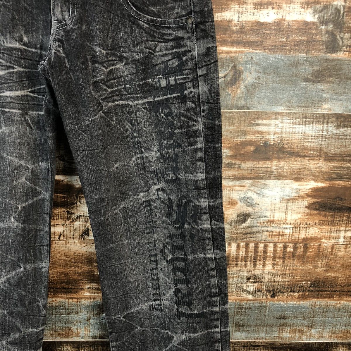 Japanese Brand DL Deluxe Black double waist rapper Denim Pants #C739 Size US 30 / EU 46 - 11 Thumbnail