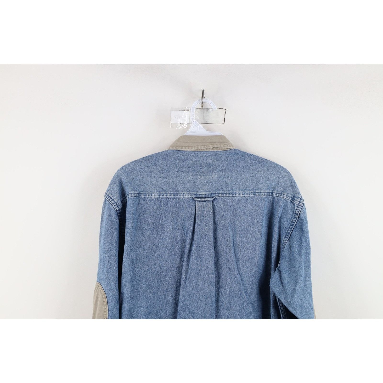 Cabelas Vintage 90s Cabelas Elbow Patch Denim Jean Button Down Shirt Size US S / EU 44-46 / 1 - 15 Thumbnail
