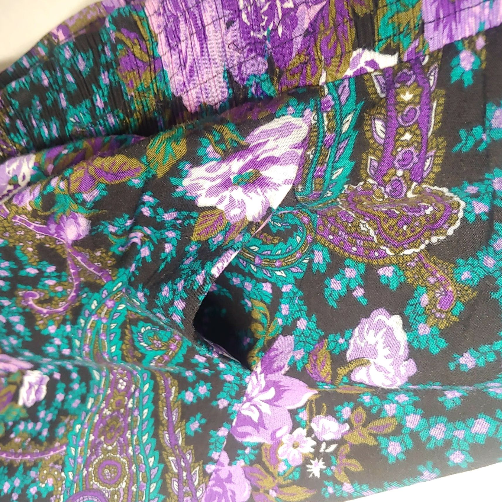 Vintage VINTAGE Karin Stevens Woman Outfit Skirt Shirt Set Purple Black Paisley 2 Piece Size M / US 6-8 / IT 42-44 - 6 Thumbnail