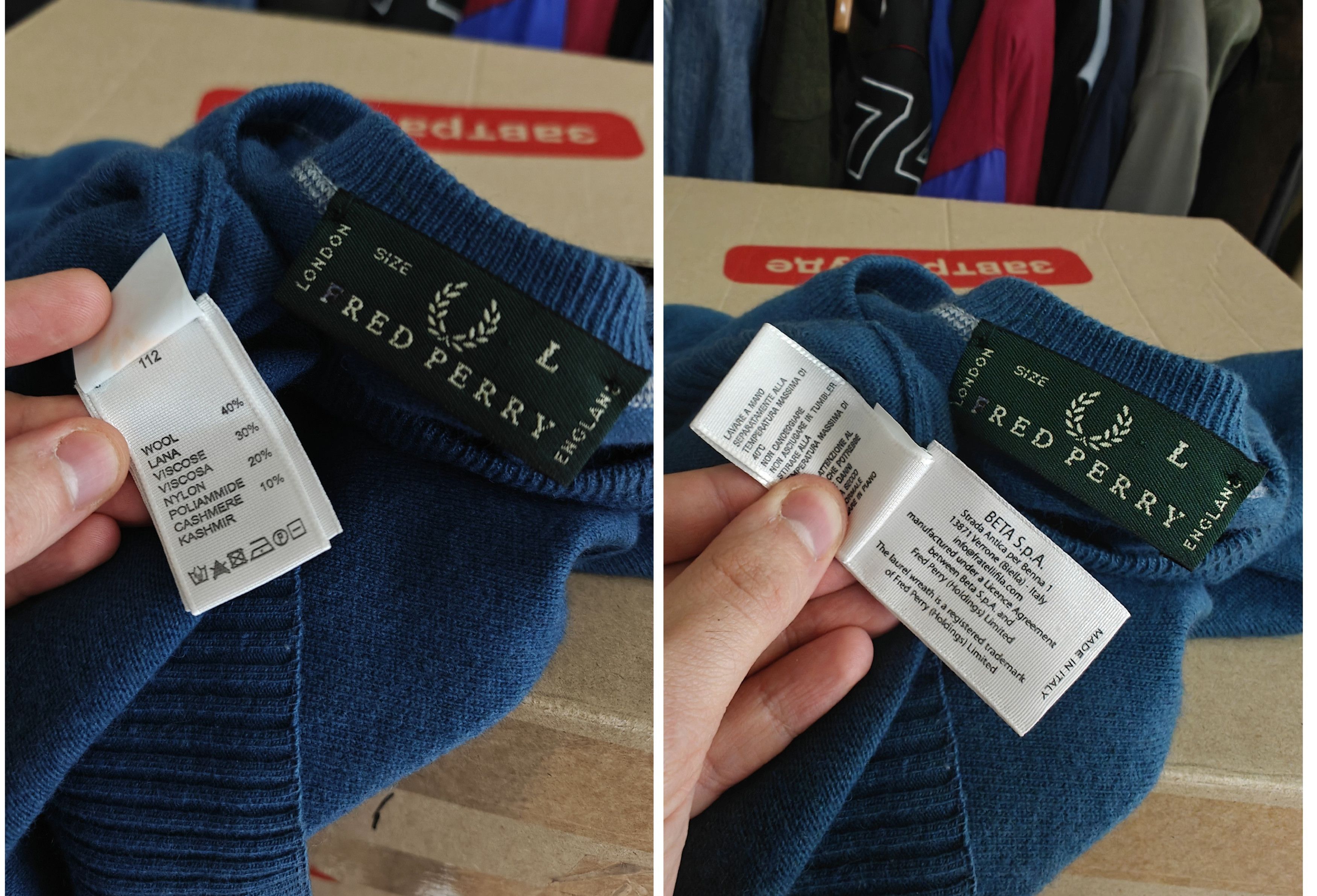 Fred Perry Fred Perry Wool Sweater Blue Pullover Small Logo size L Size US L / EU 52-54 / 3 - 9 Thumbnail