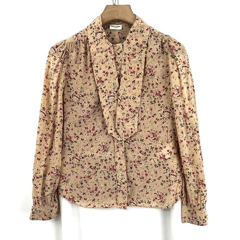 Saint Laurent Paris Saint Laurent Paris Floral Silk Shirt Size XS / US 0-2 / IT 36-38 - 1 Thumbnail