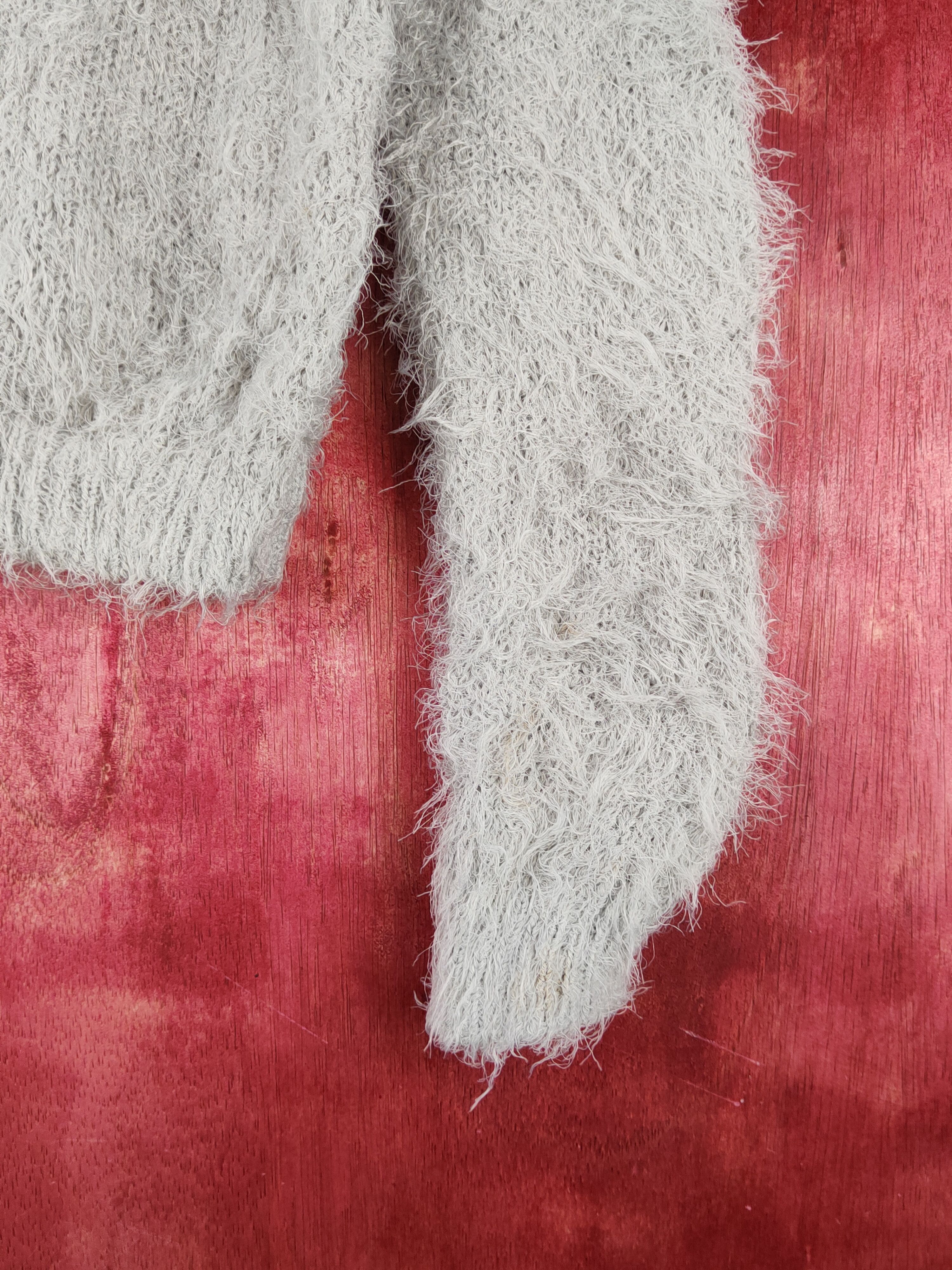 Aran Isles Knitwear × Japanese Brand × Vintage Caca Deal Light Gray Shag Shaggy Fur Mohair Knitwear #S1919 Size S / US 4 / IT 40 - 6 Thumbnail