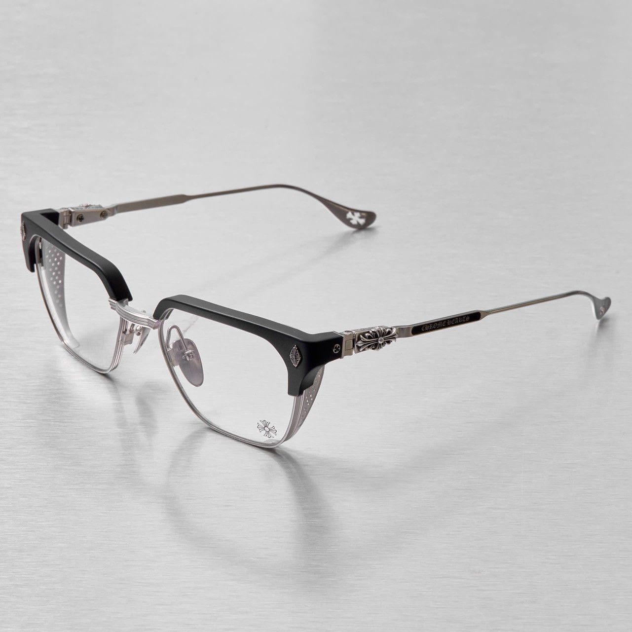 Chrome Hearts CHROME HEARTS LGMA MATTE BLACK/BRUSHED SILVER GLASSES Size ONE SIZE - 2 Thumbnail