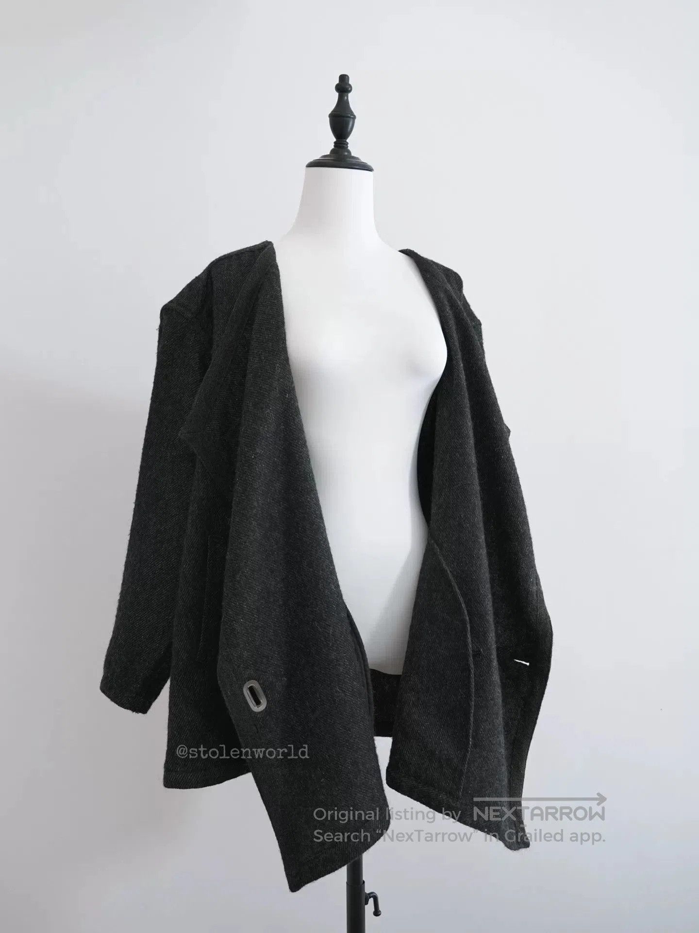 Issey Miyake 80s Issey Miyake Wool Coat with Iron Fastening. Size M / US 6-8 / IT 42-44 - 6 Thumbnail