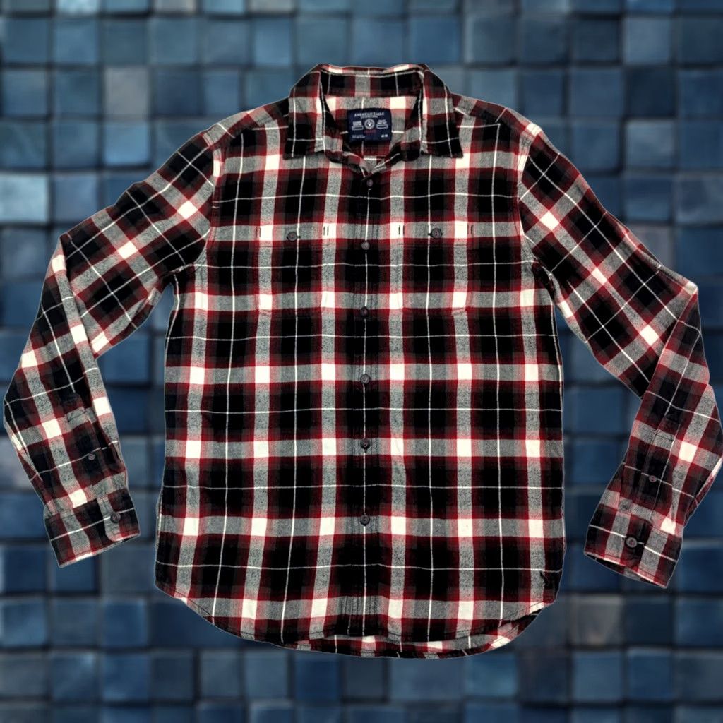 American Eagle Outfitters American Eagle Outfitters Plaid Cotton Flannel Shirt Men M Red Lightweight EUC Size US M / EU 48-50 / 2 - 1 Thumbnail
