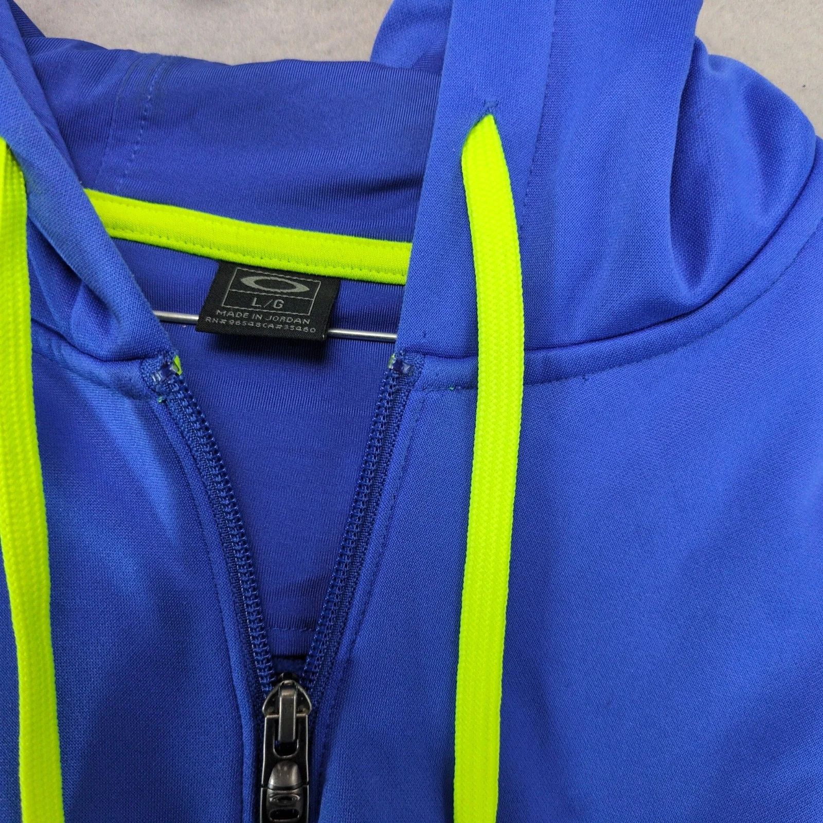 Oakley Oakley Full Zip Blue Hoodie Men's L Pockets Neon Logo Size US L / EU 52-54 / 3 - 5 Thumbnail