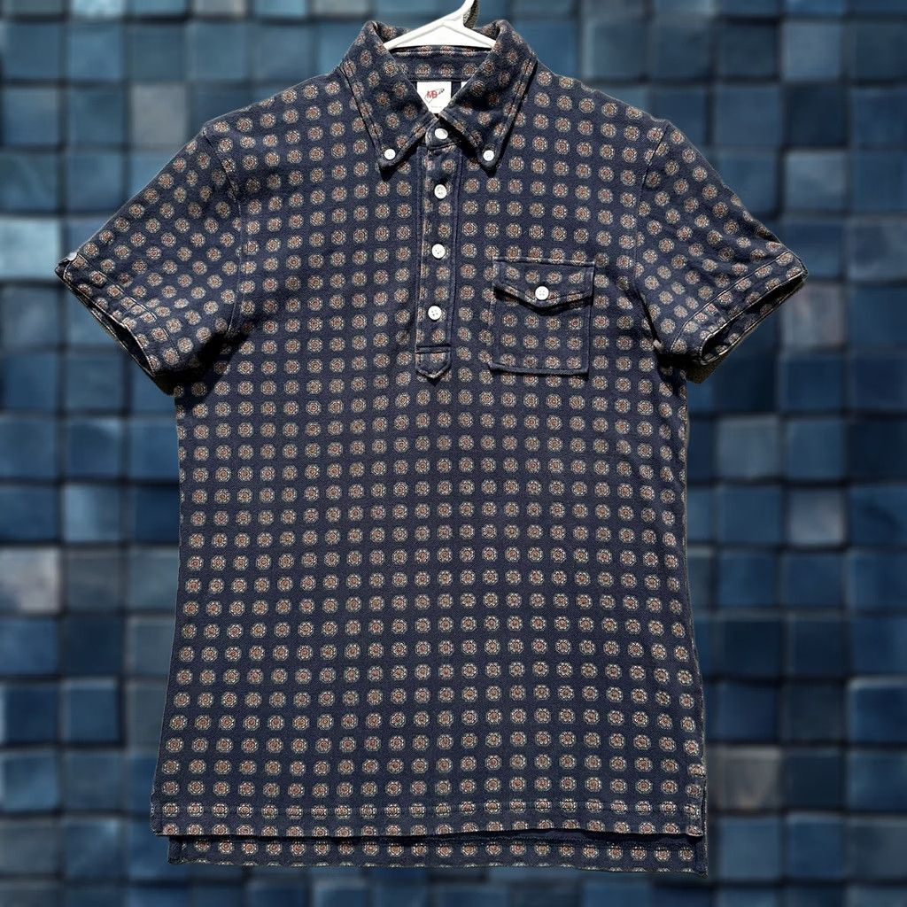 Uniqlo UNIQLO Michael Bastian Polo Shirt Mens XS Blue Geometric Floral AOP Lightweight Size US XS / EU 42 / 0 - 1 Thumbnail