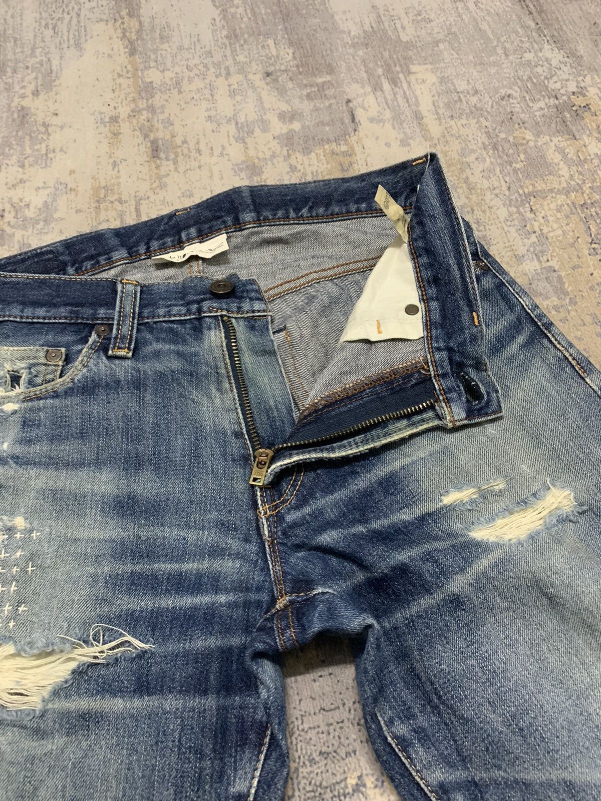 Japanese Brand Archive Japanese Back Number Distressed WWII Style 31 Size US 31 - 8 Thumbnail