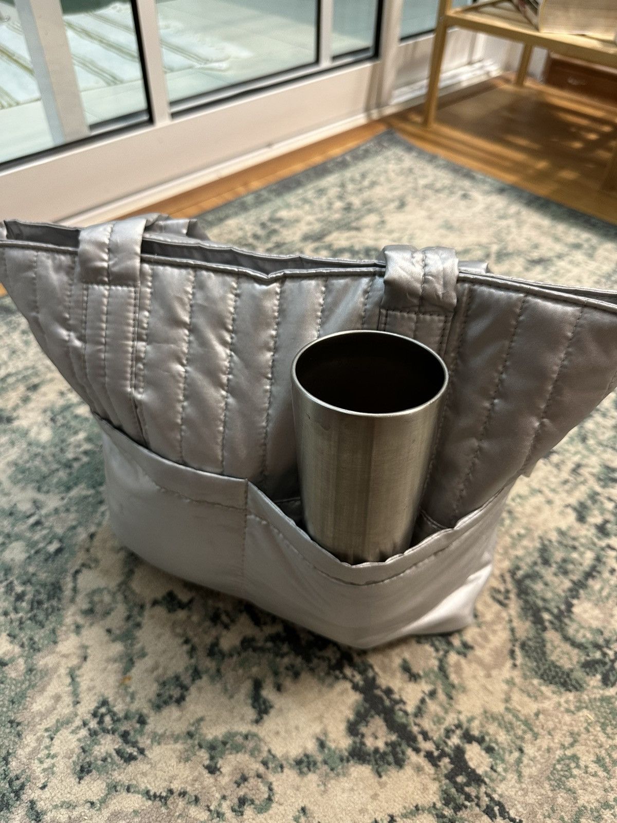 Issey Miyake Plantation By Issey Miyake Silver Puffer Tote Bag Size ONE SIZE - 18 Thumbnail