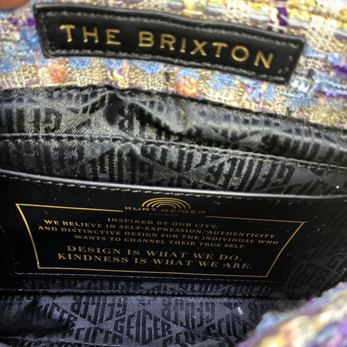 Kurt Geiger Kurt Geiger London Brixton Tweed Lock Bag Lilac NEW Shoulder Size ONE SIZE - 17 Thumbnail