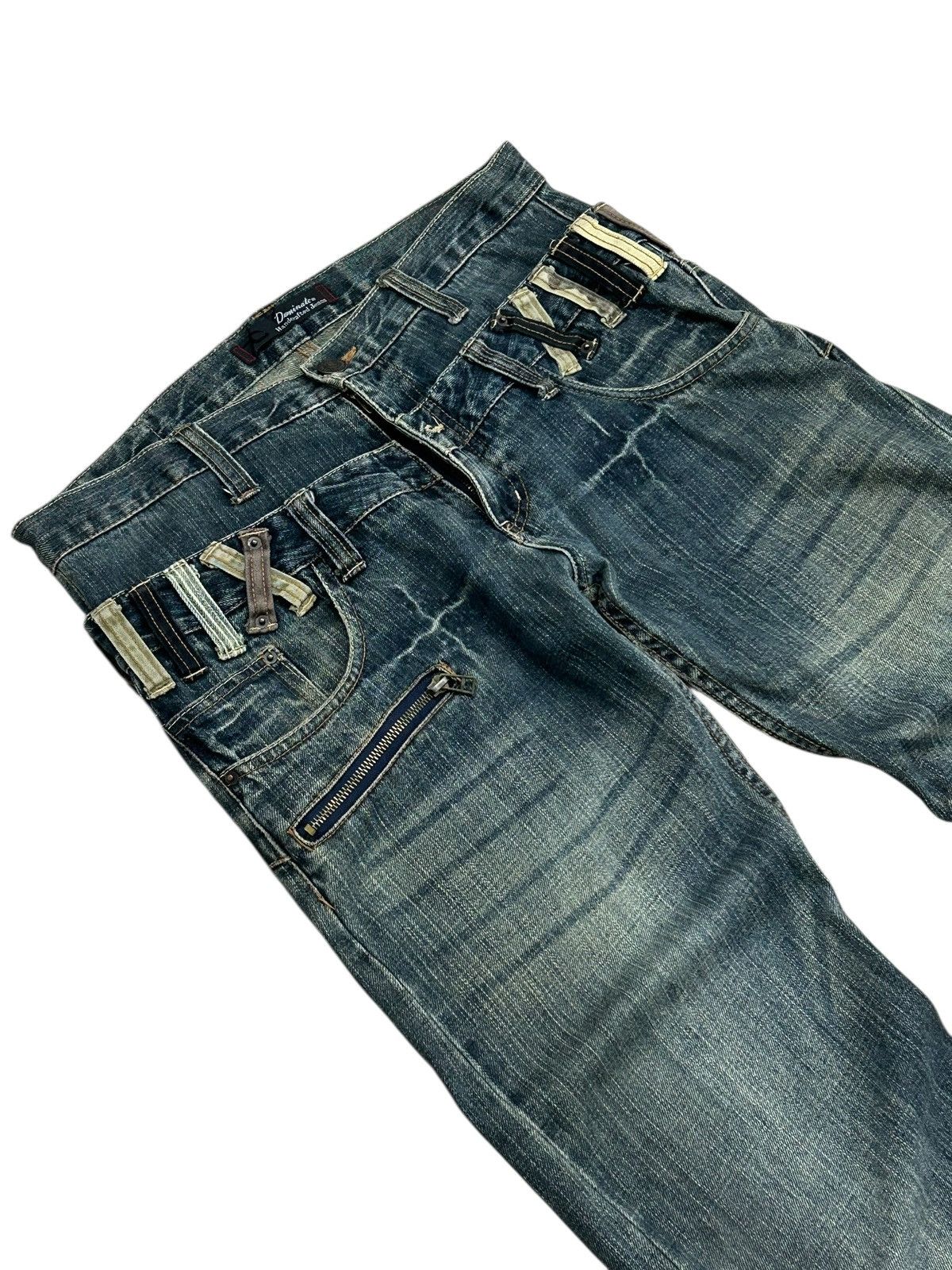 Le Grande Bleu (L.G.B.) Vintage Dominate Double Waist Mud Washed Whisker Clawn Mark Size US 33 - 7 Thumbnail