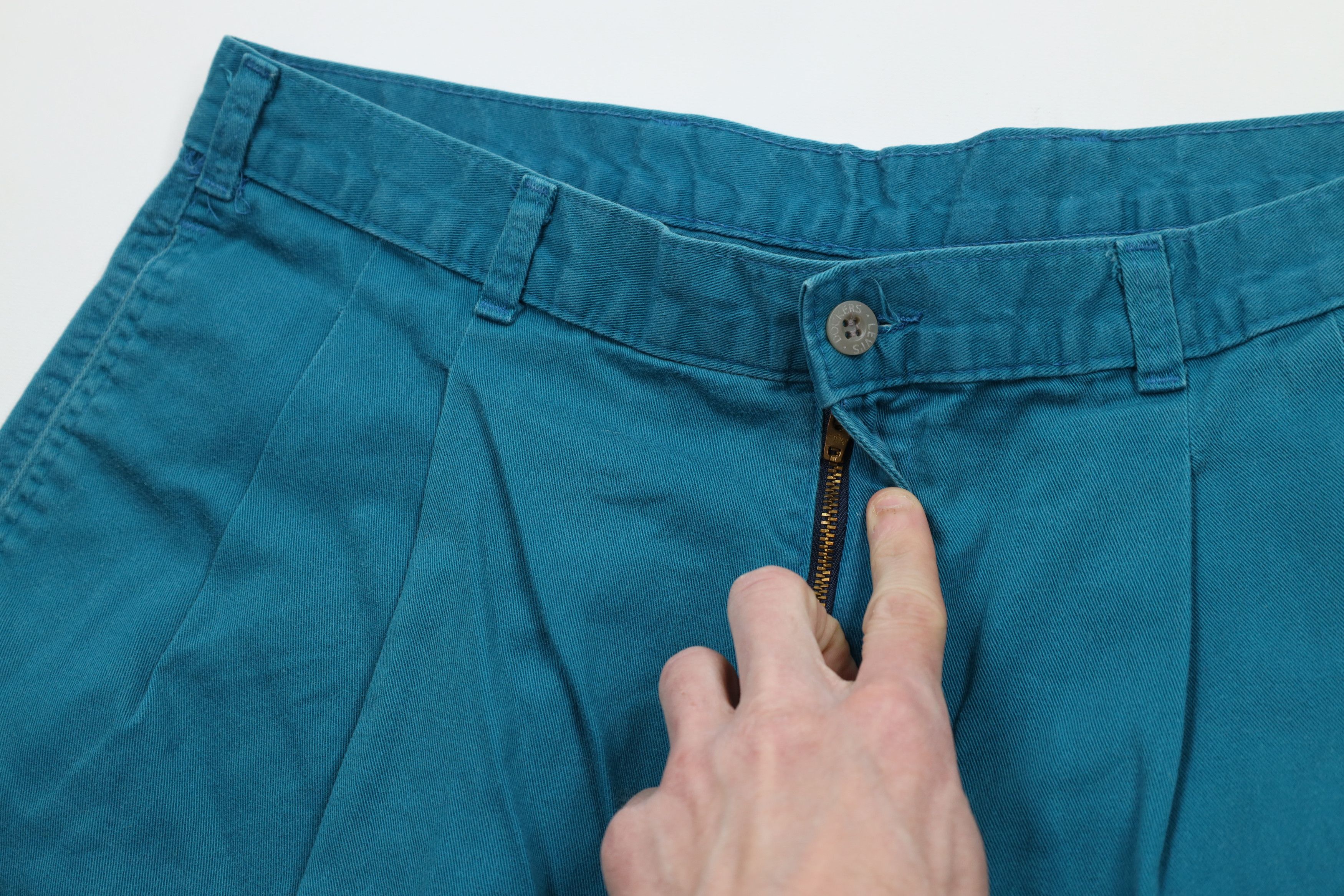 Vintage Vintage 90s Streetwear Above Knee Cotton Chino Shorts Teal Size US 34 / EU 50 - 5 Thumbnail
