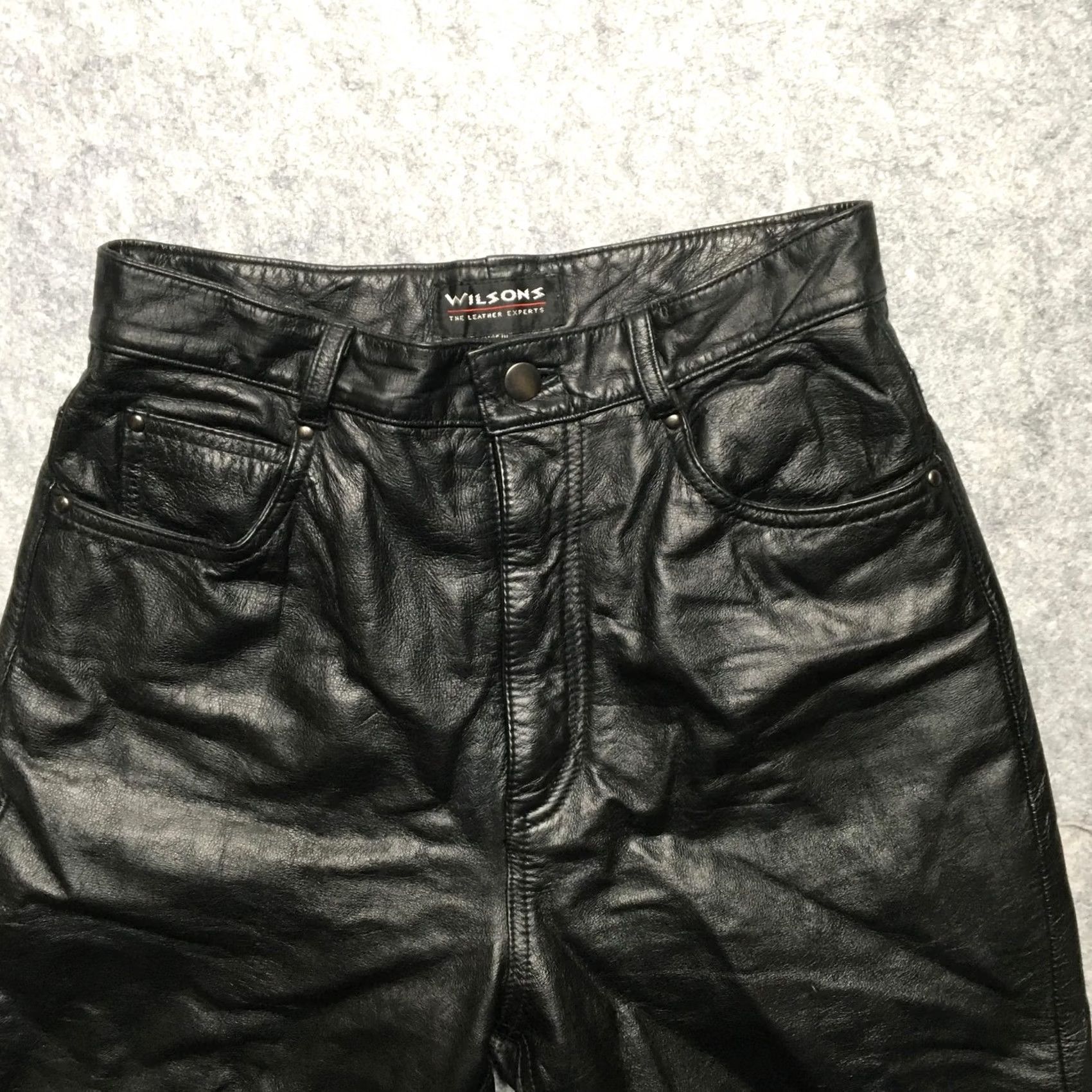 Vintage Wilsons Leather Pants Womens 8 Black Straight Leg Lined Casual 5 Pocket Mens? Womens Size 30" / US 8 / IT 44 - 4 Thumbnail