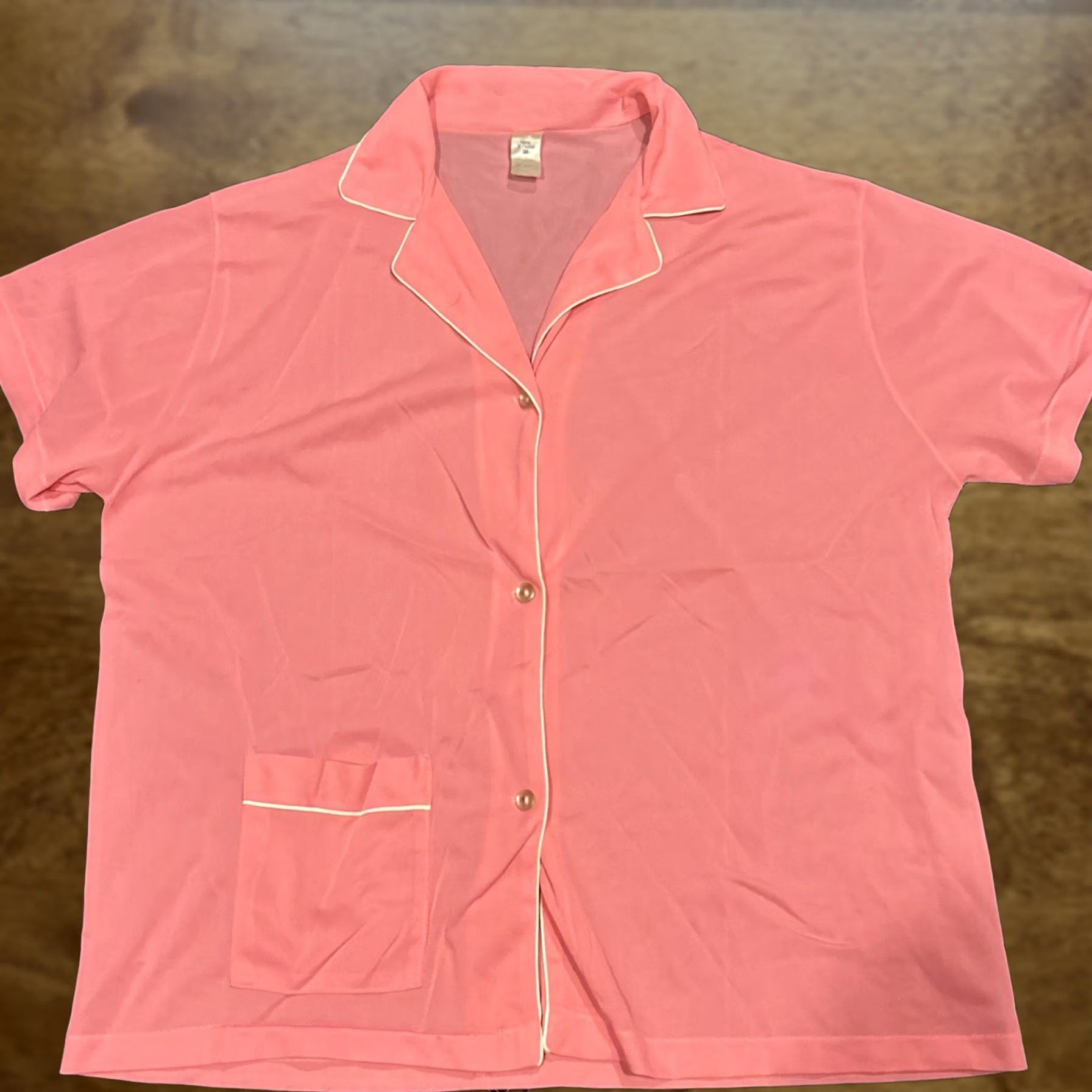 Vintage VINTAGE Unbranded WOMEN'S NYLON PAJAMA SET PINK SIZE 36 Size ONE SIZE - 1 Thumbnail